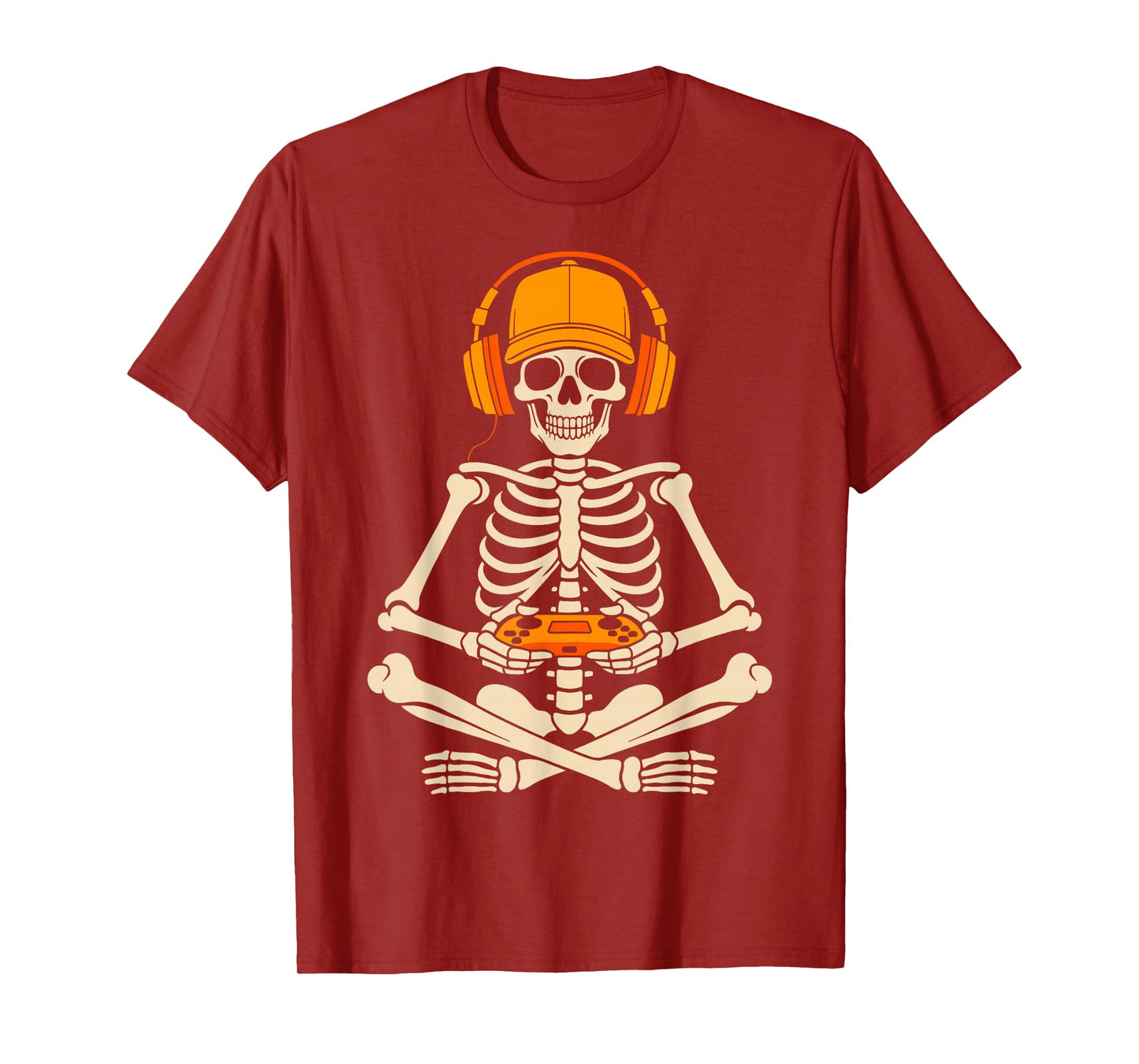 Skeleton Gamer Halloween Video Gaming Boys Girls Men Women T-Shirt