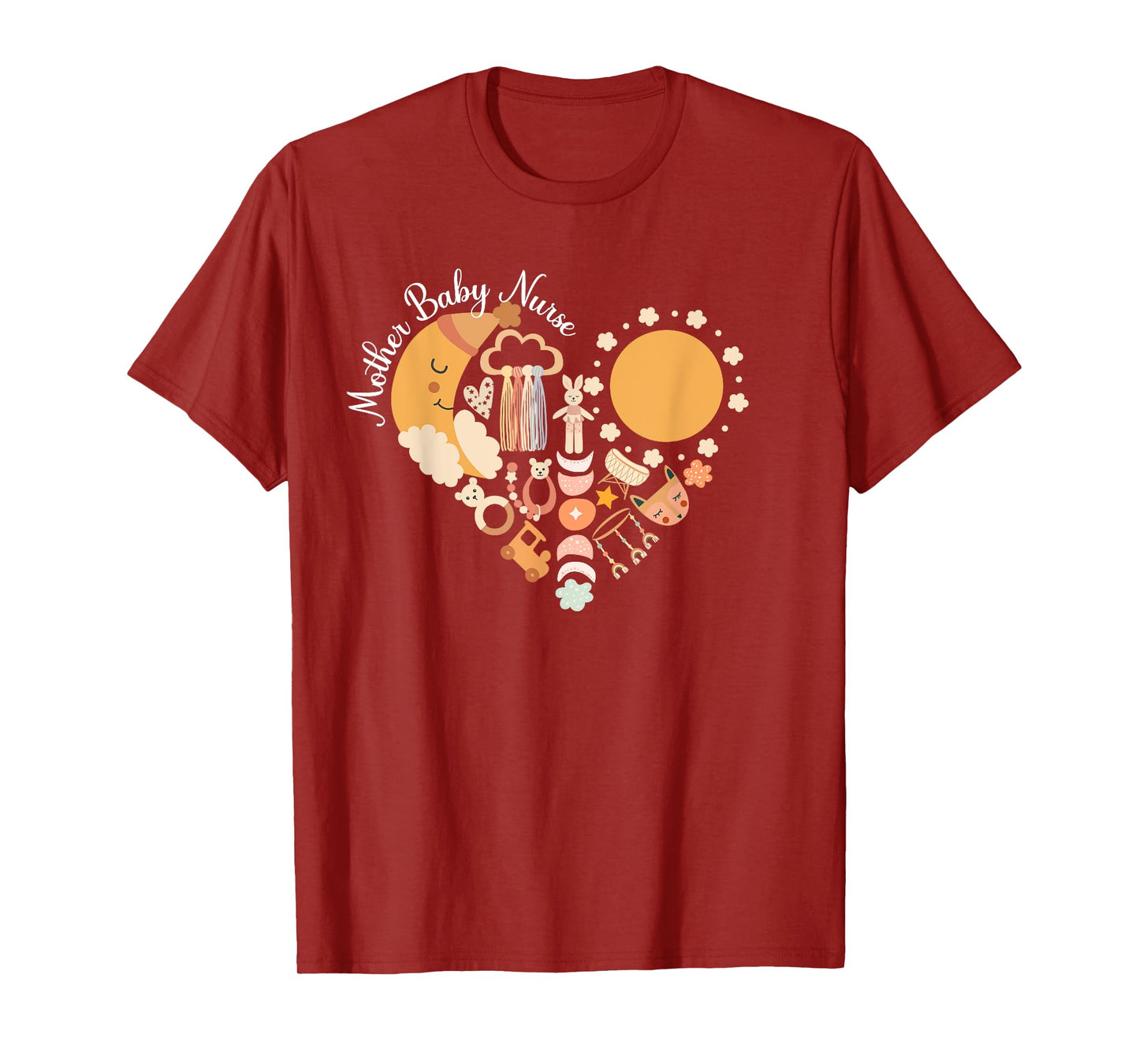 Mother Baby Nurse Heart Postpartum Nurse Mom Baby Nurse T-Shirt