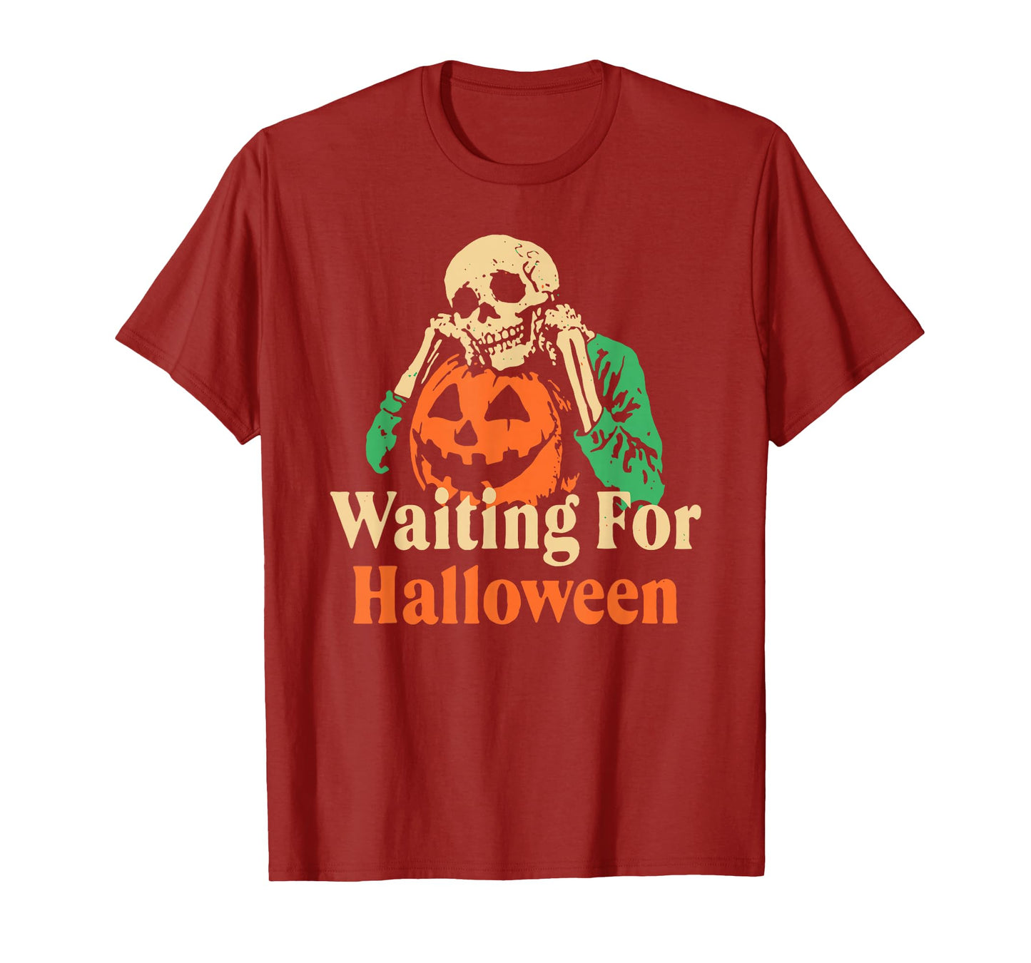 Funny Skeleton Waiting for Halloween T-Shirt