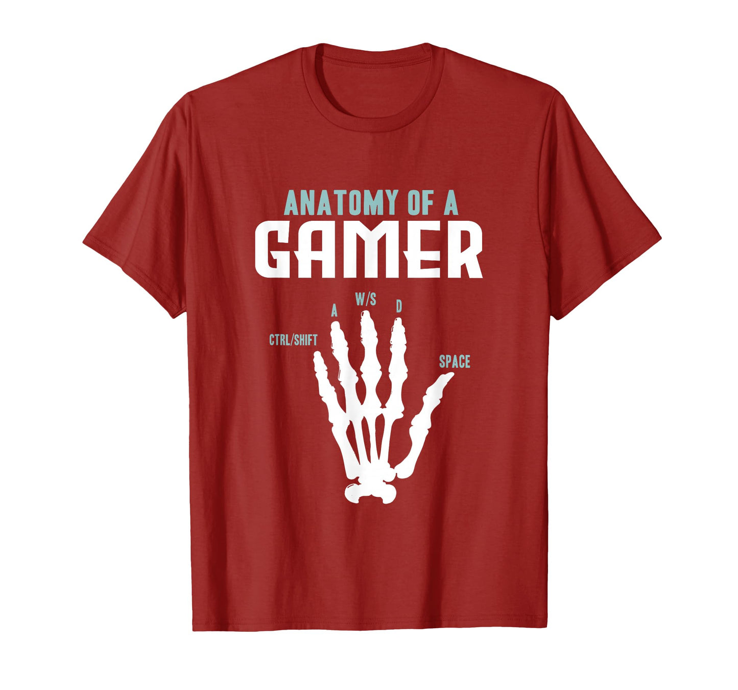 Anatomy of A Gamer Skeleton Hand Design T-Shirt
