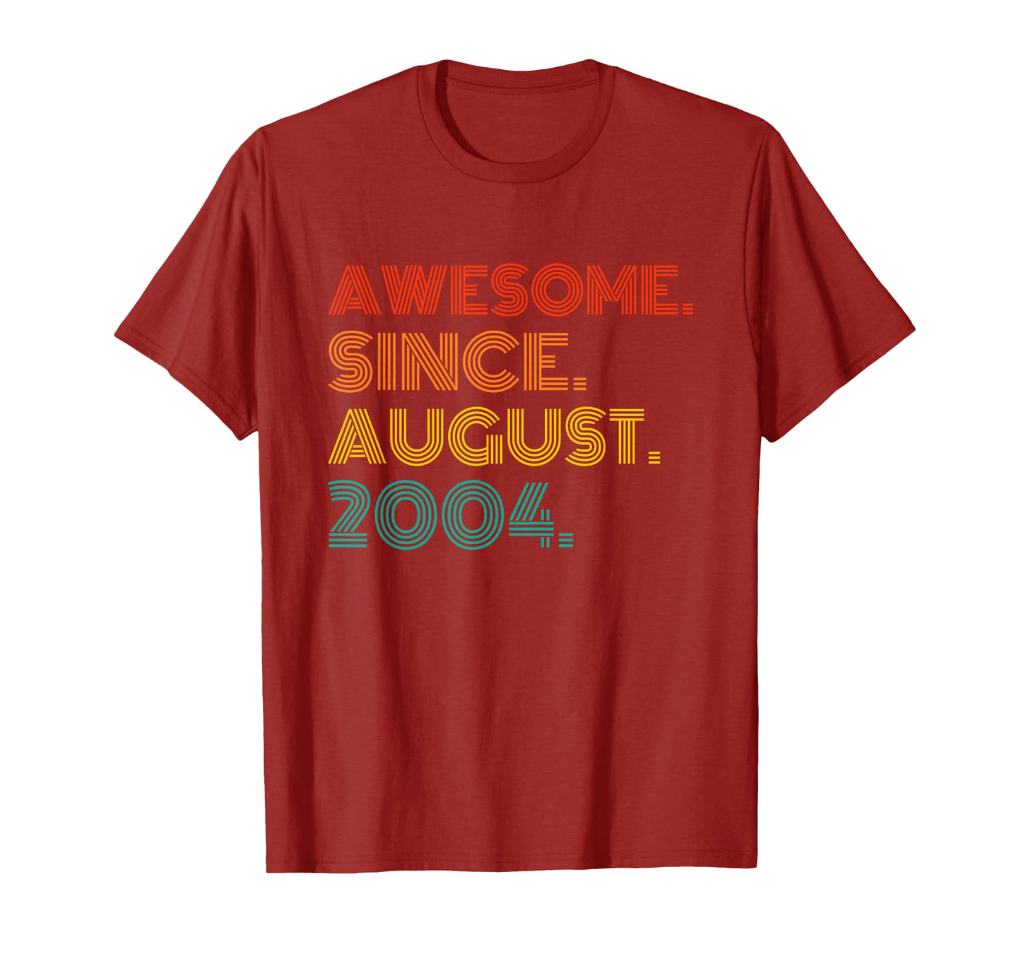 Awesome Since August 2004 Birthday Gifts Idea Vintage 2004 T-Shirt