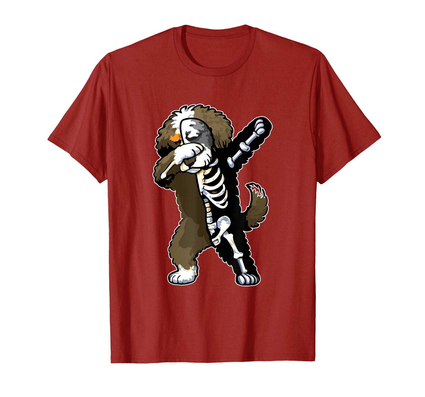 Dabbing Bernedoodle Half Skeleton Halloween Costume Owner T-Shirt