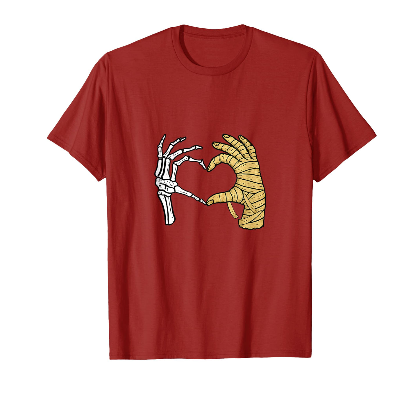 Skeleton Hands Mummy Heart Sign Retro Halloween Costume T-Shirt