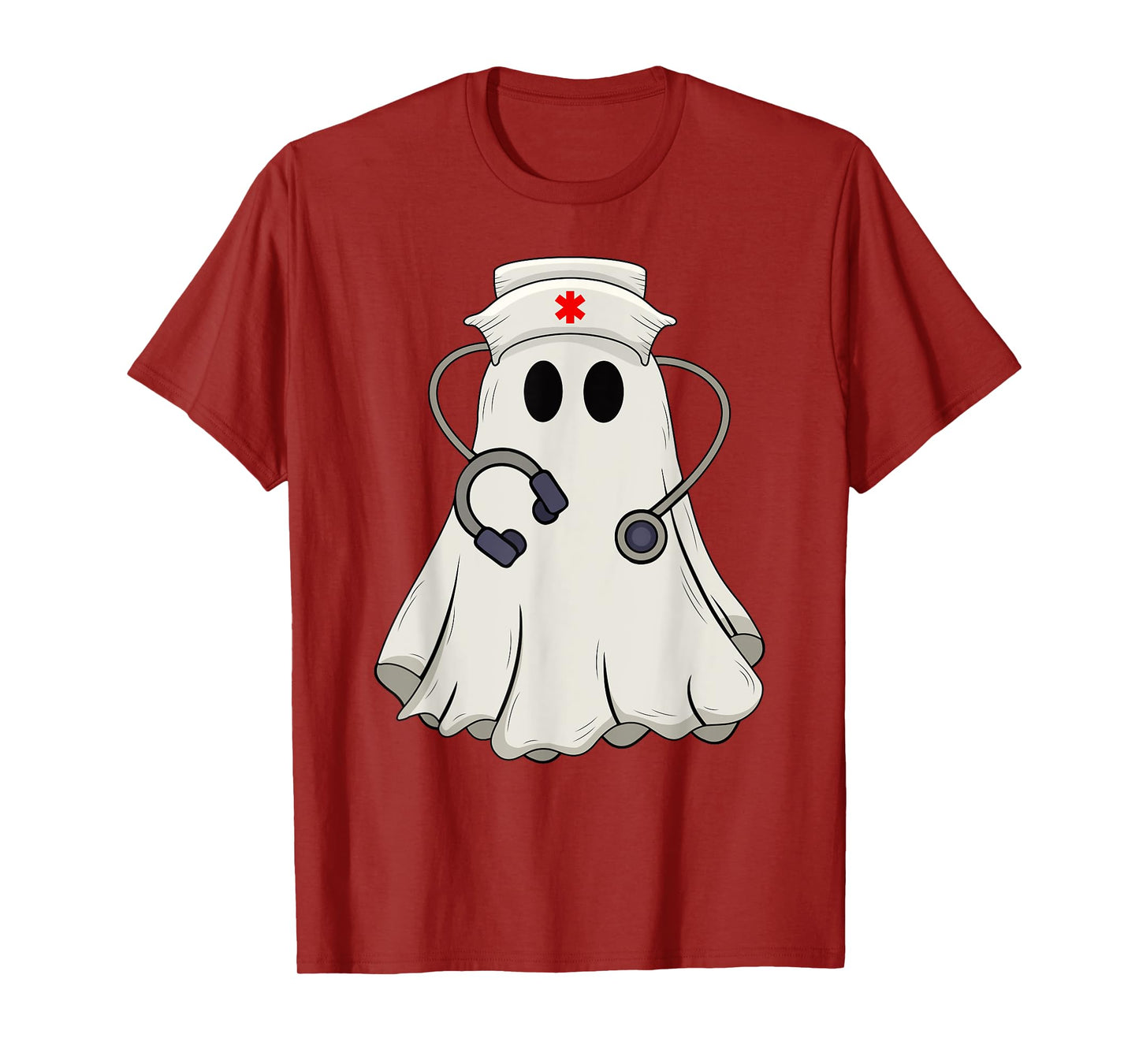 Funny Boo Ghost Nurse Halloween Costume Scrub Top Nursing T-Shirt