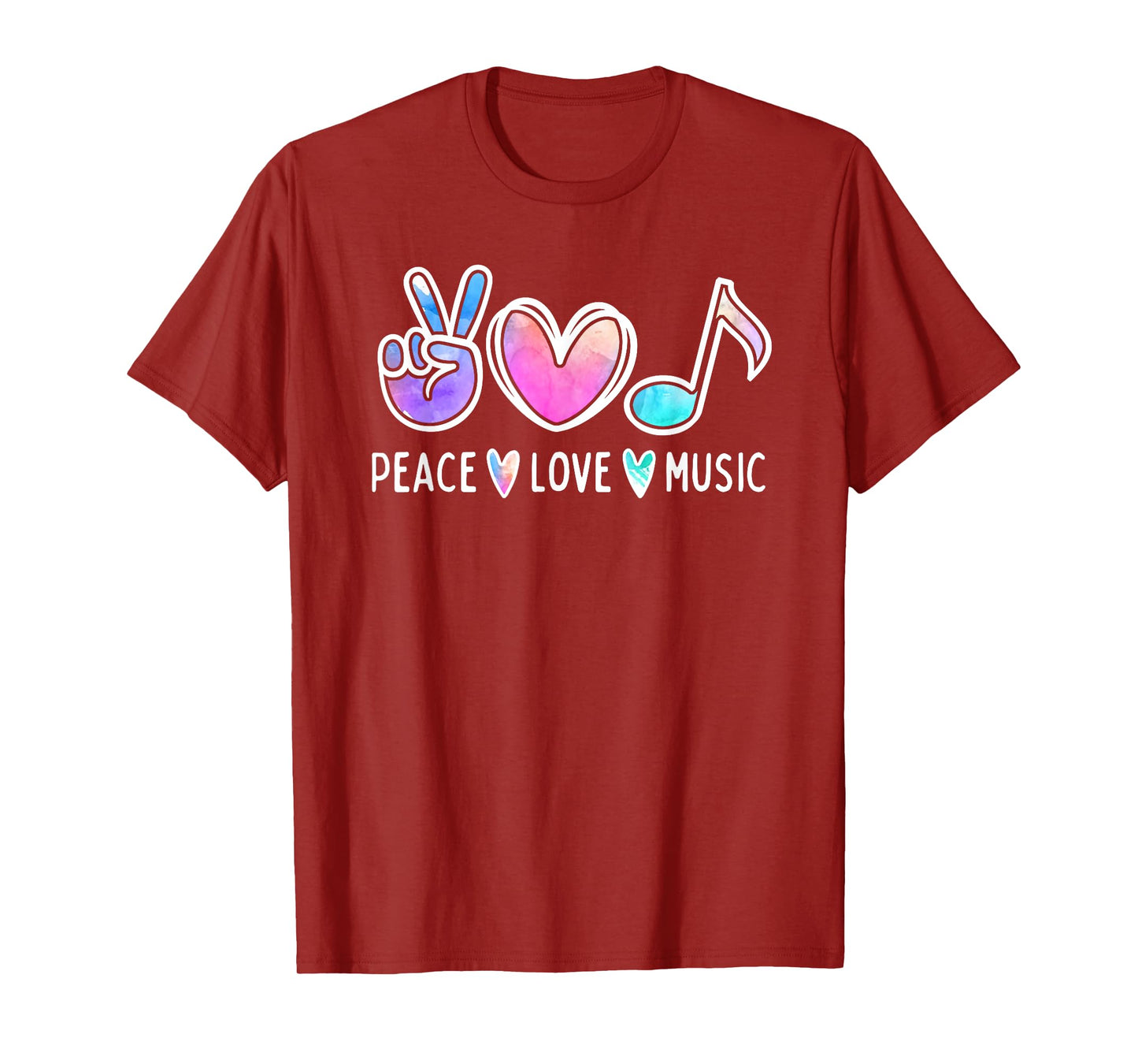 Peace Love Music Lover Musician Cute Tie Dye T-Shirt