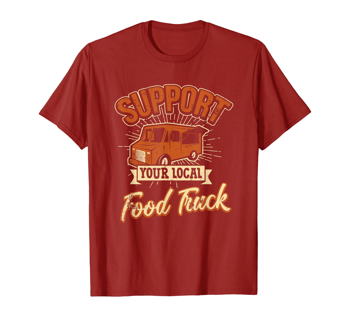 Support Your Local Food Truck Taco Cart Retro Style Gift T-Shirt