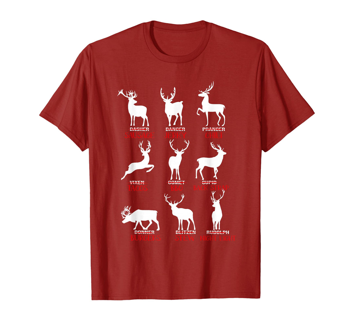 Christmas Deer Hunters All of Santa's Reindeer Xmas T-Shirt