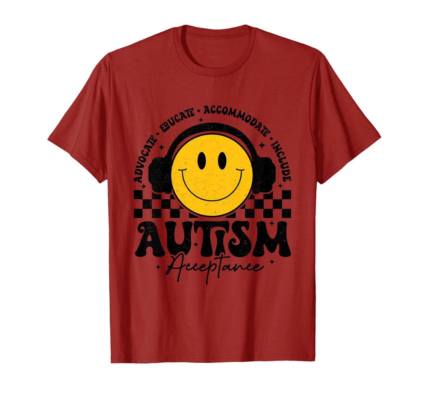 Autism Awareness Acceptance Smile Face Autistic Teacher Kids T-Shirt