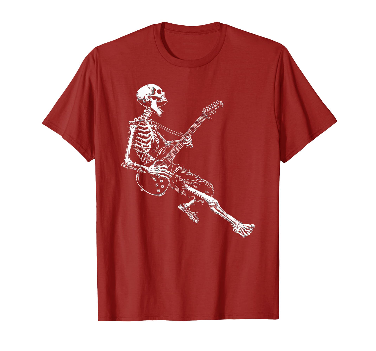 Skeleton playing Guitar Rock And Roll Band Rock On men woman T-Shirt