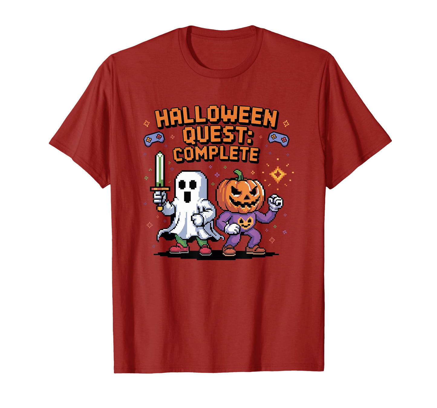 Halloween Quest Complete Halloween Pumpkin Arcade Gamer T-Shirt