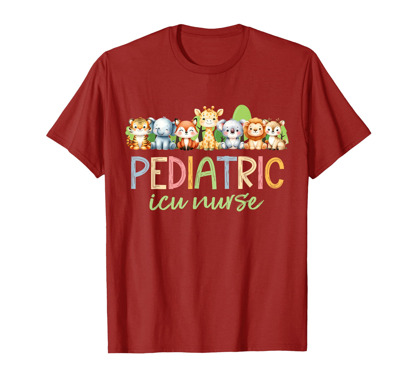 Pediatric ICU Nurse PICU Cute Animals Pediatrics RN T-Shirt