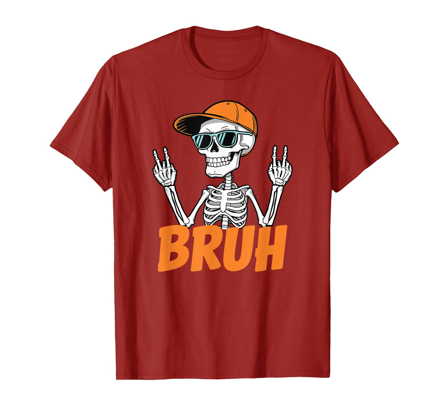 Bruh Dabbing Skeleton Halloween Boys Pumpkin Jack O Lantern T-Shirt