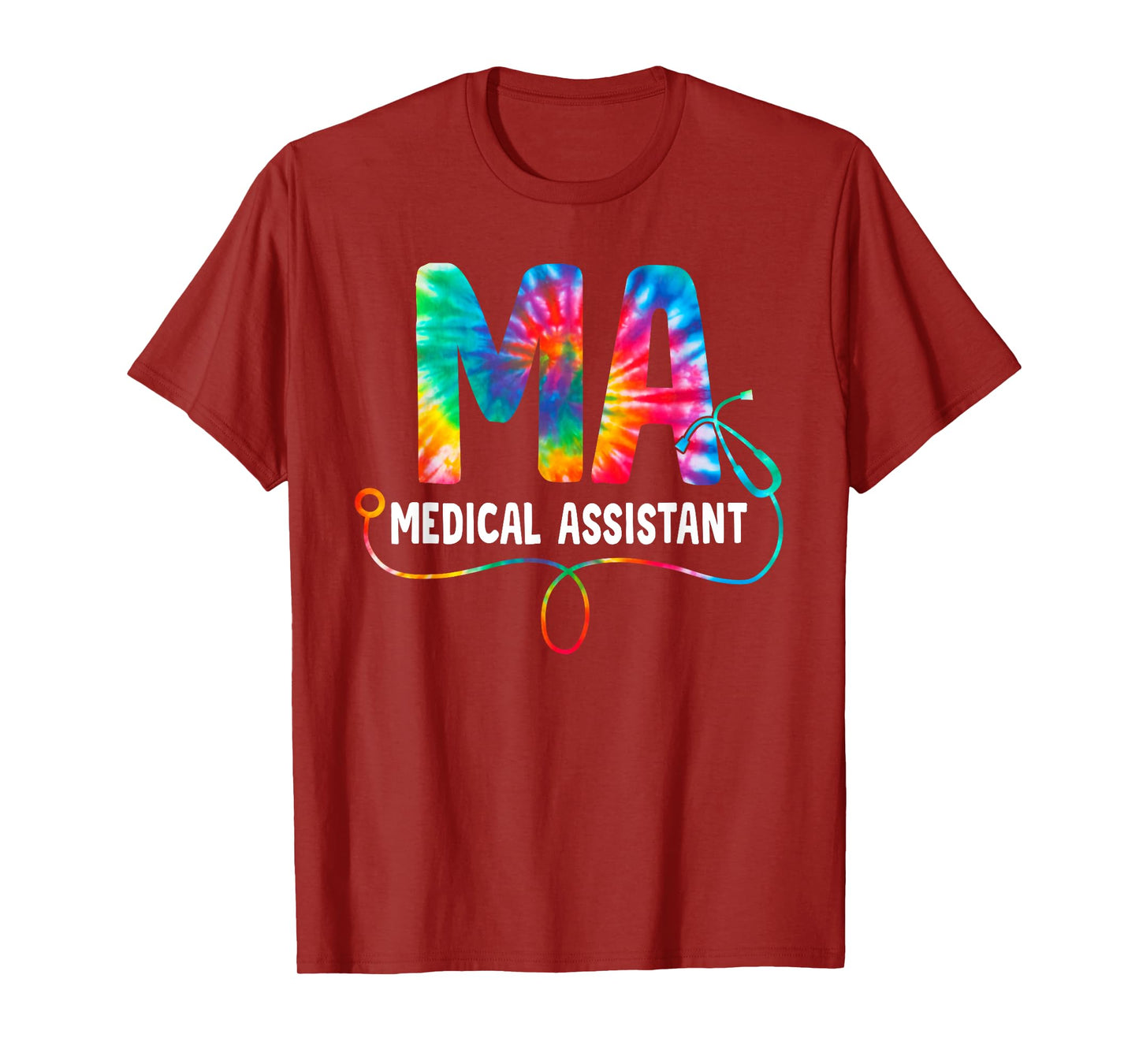 Tie Dye MA Medical Assistant Nurse Stethoscope MA T-Shirt
