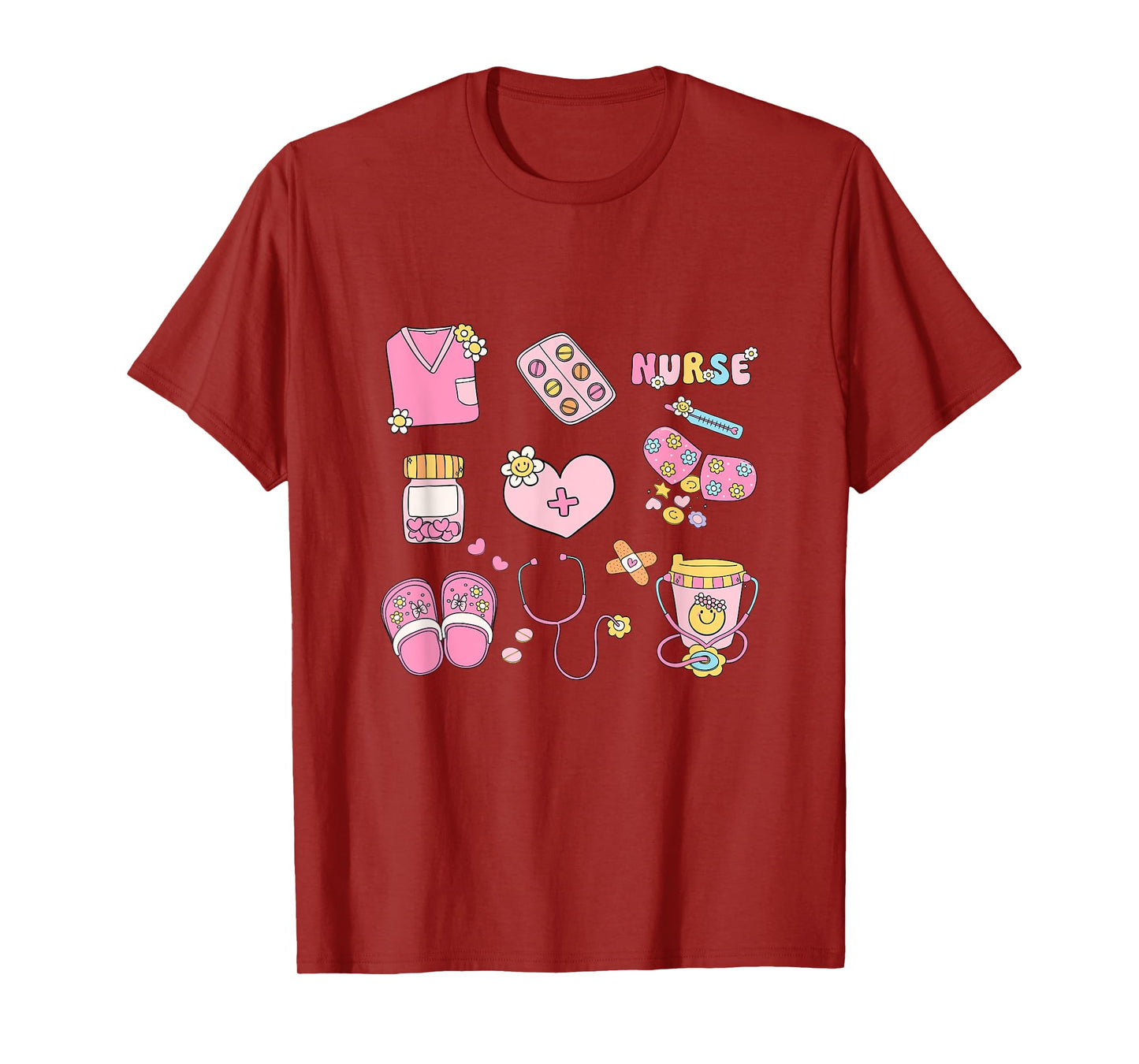 Nursing Profession Doodles Co. Nurse Doodles Women Cute Nurse Life Graphics T-Shirt