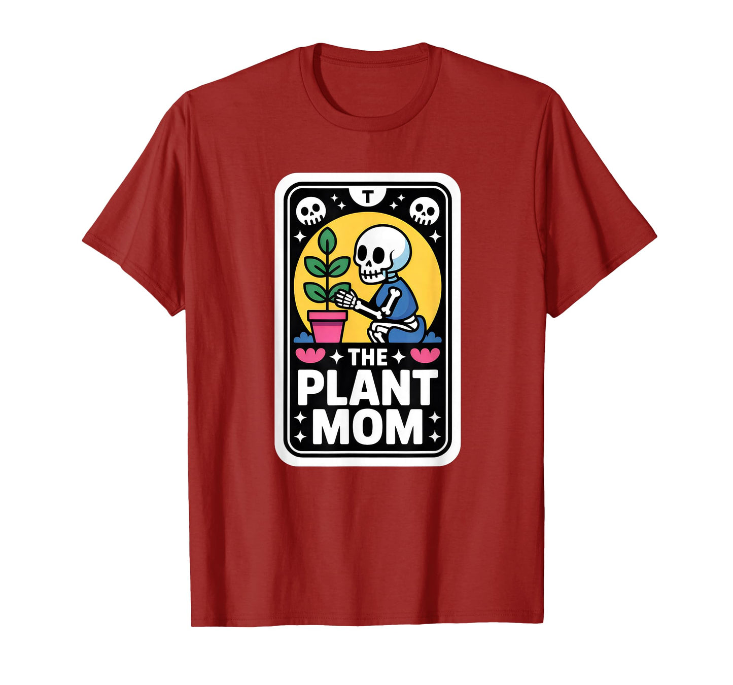 The Plant Mom Cute Kawaii Gardening Skeleton Graphic T-Shirt