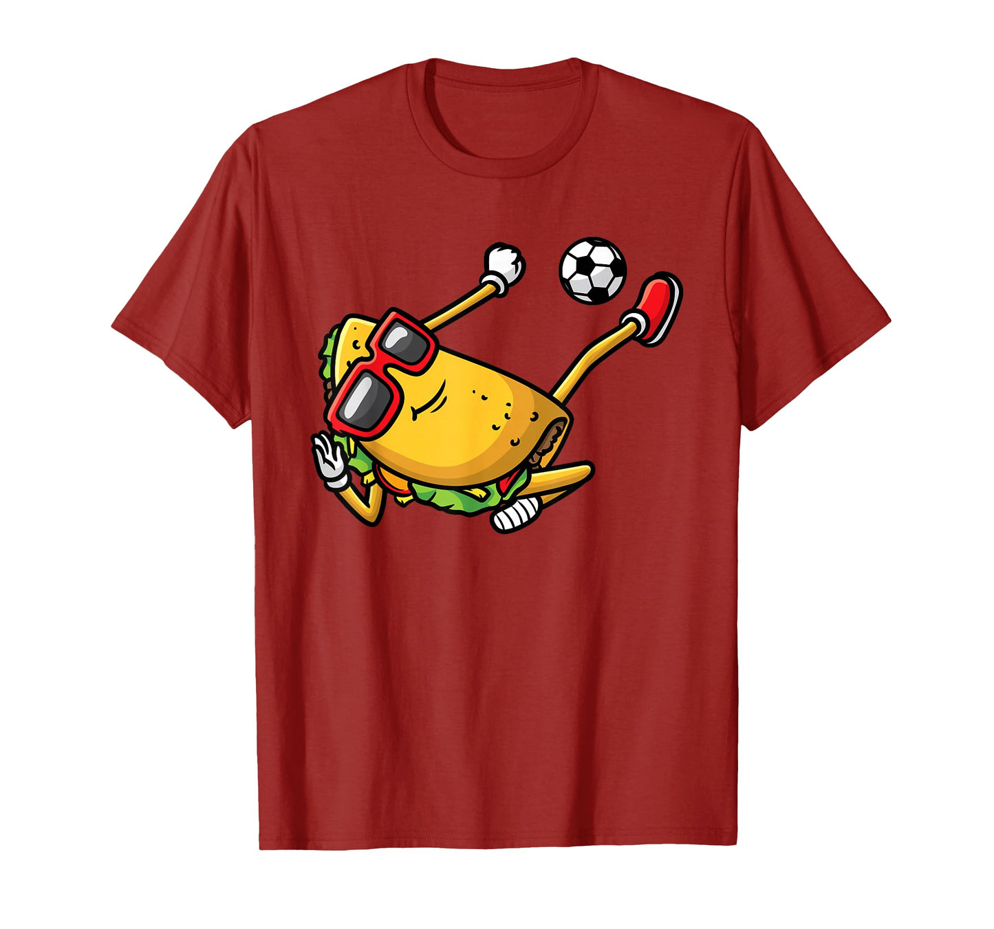 Taco Playing Soccer Mexican Cinco De Mayo Kids Men T-Shirt