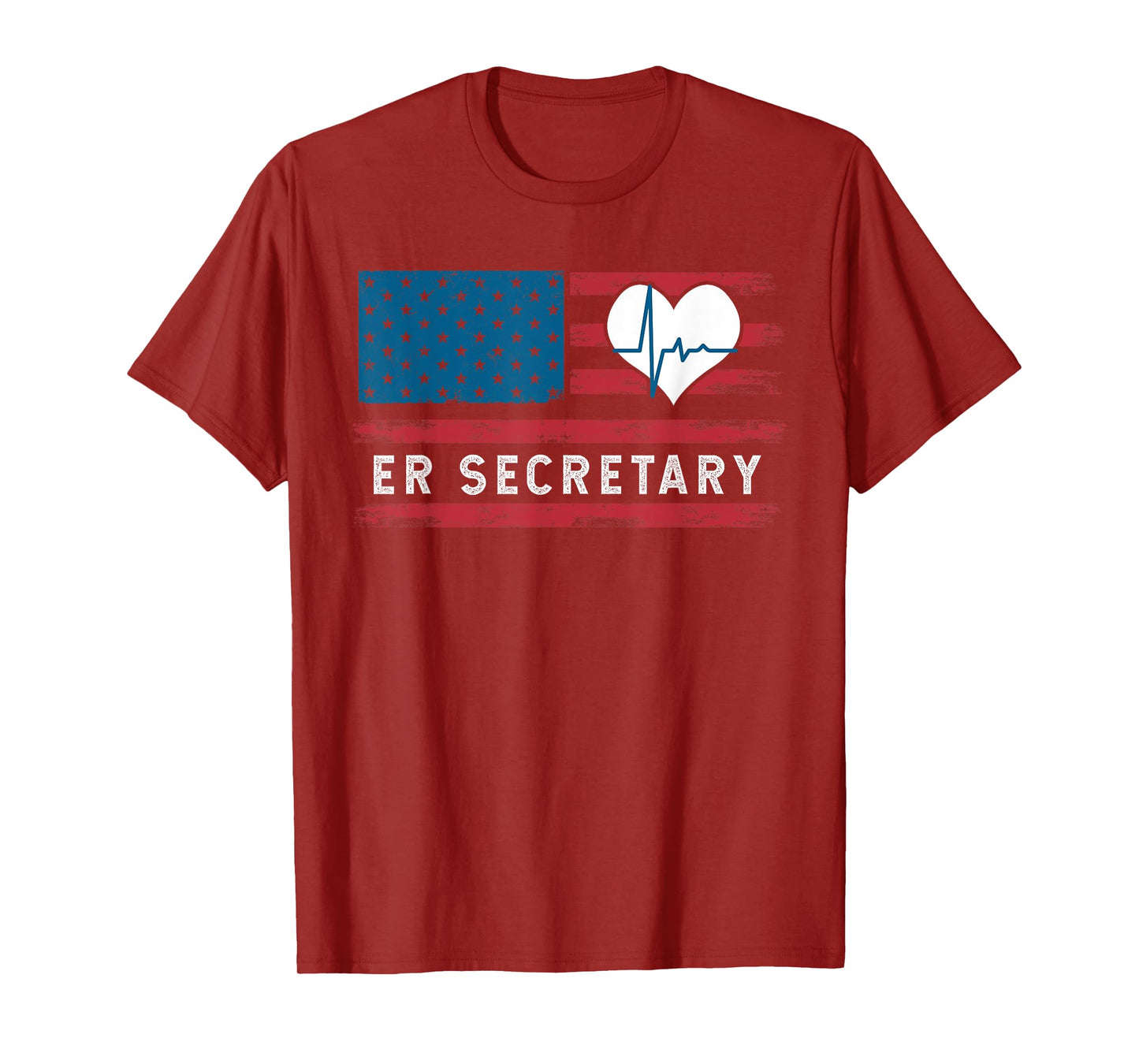 Emergency Room Hospital Secretary Squad USA Flag T-Shirt