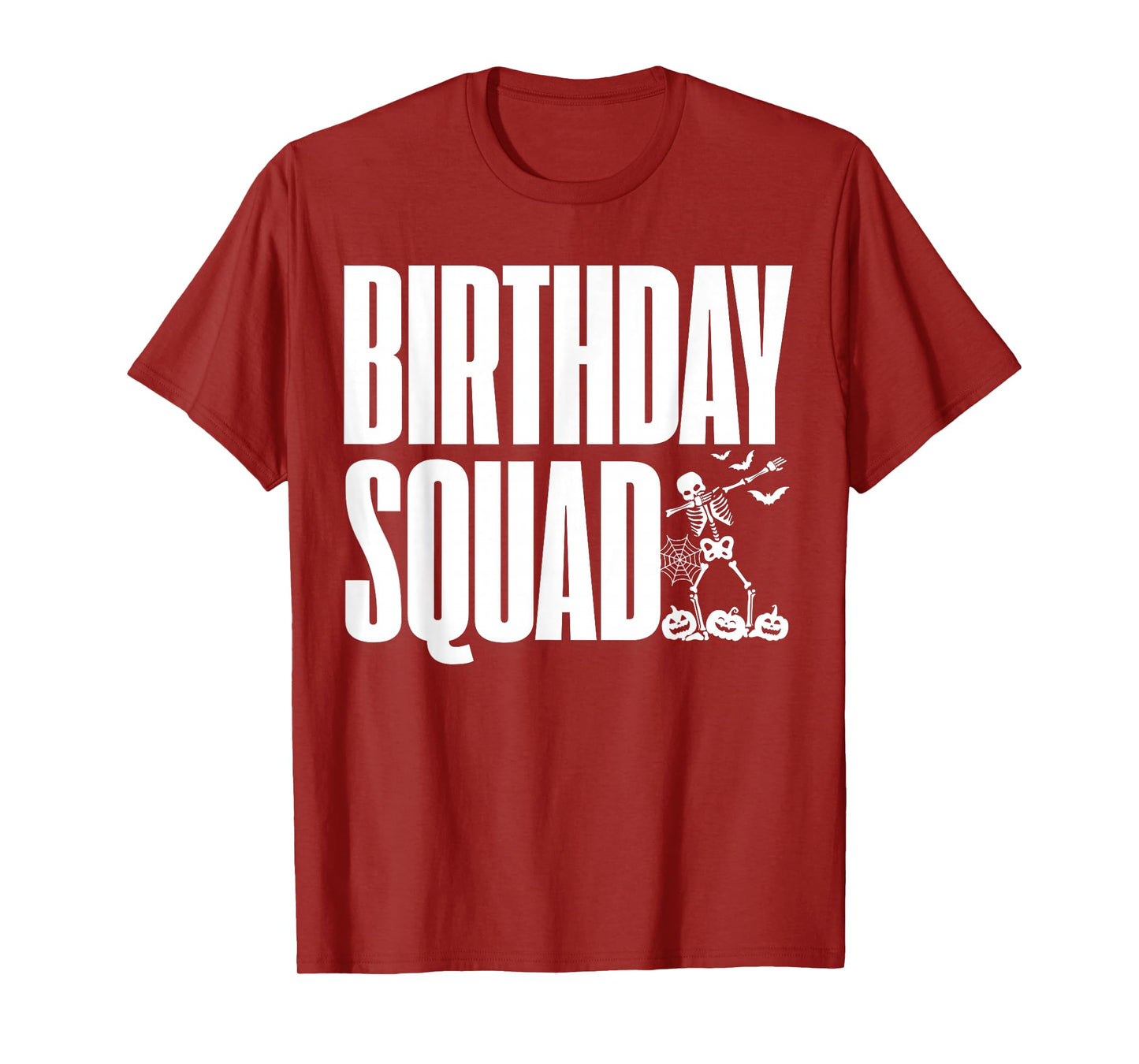 Birthday Squad Skeleton Dabbing Halloween Party Design T-Shirt