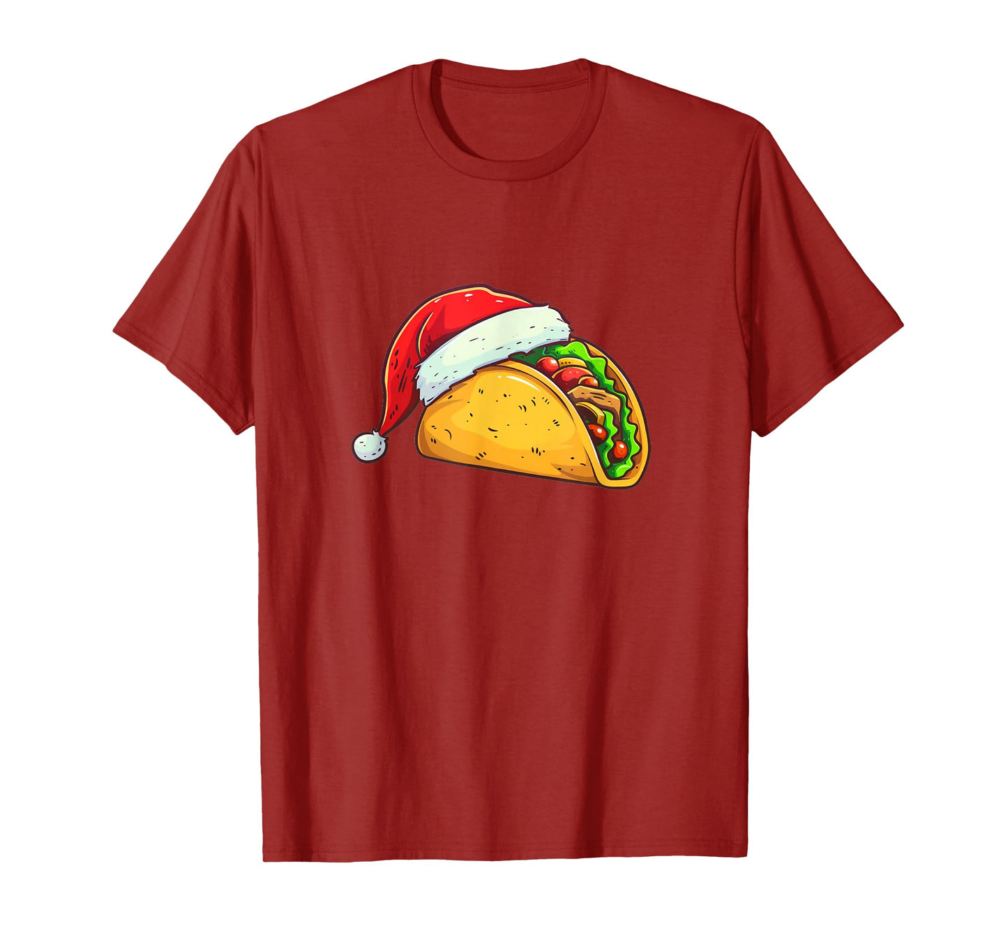 Christmas Hat and Funny Taco Costume T-Shirt