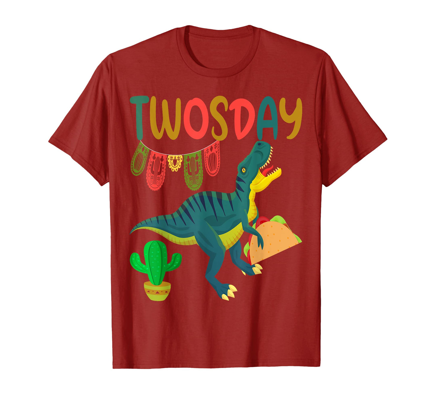 Taco Twosday Toddler Dinosaur 2nd Birthday Cinco De Mayo T-Shirt