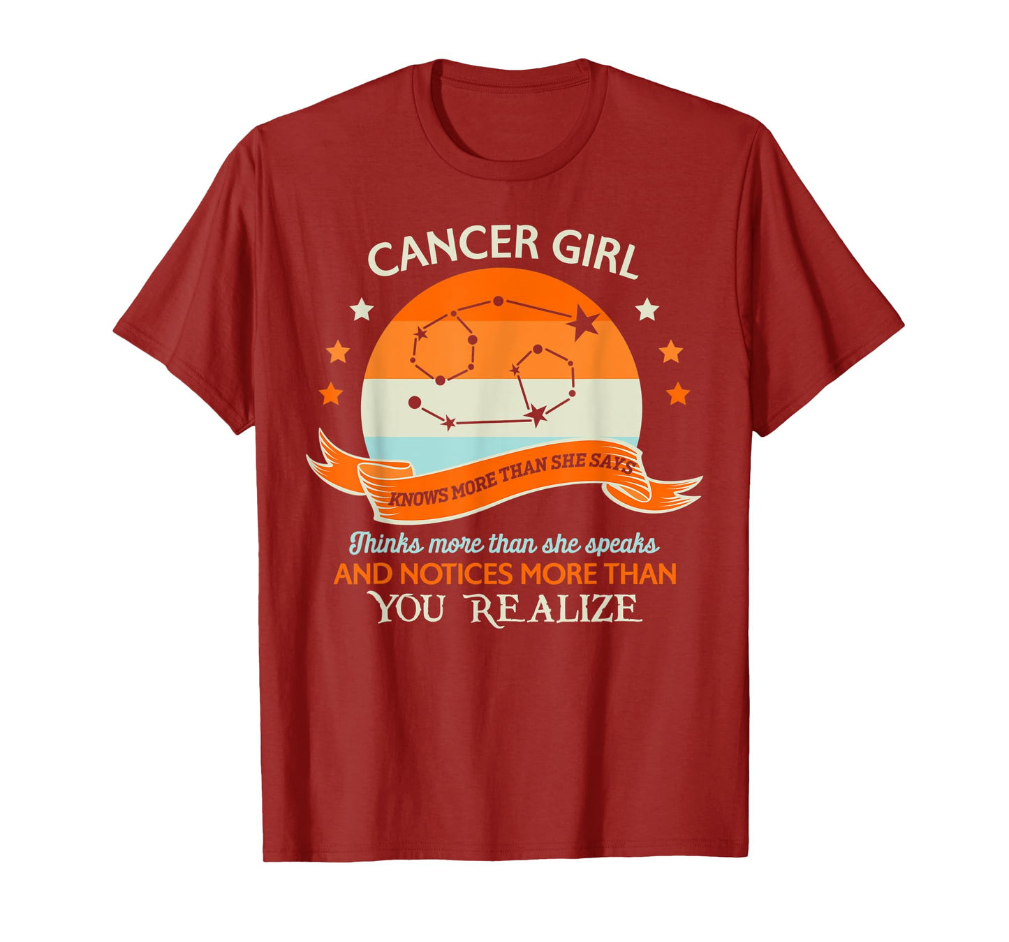 Vintage Cancer Girl knows more than she says funny T-Shirt