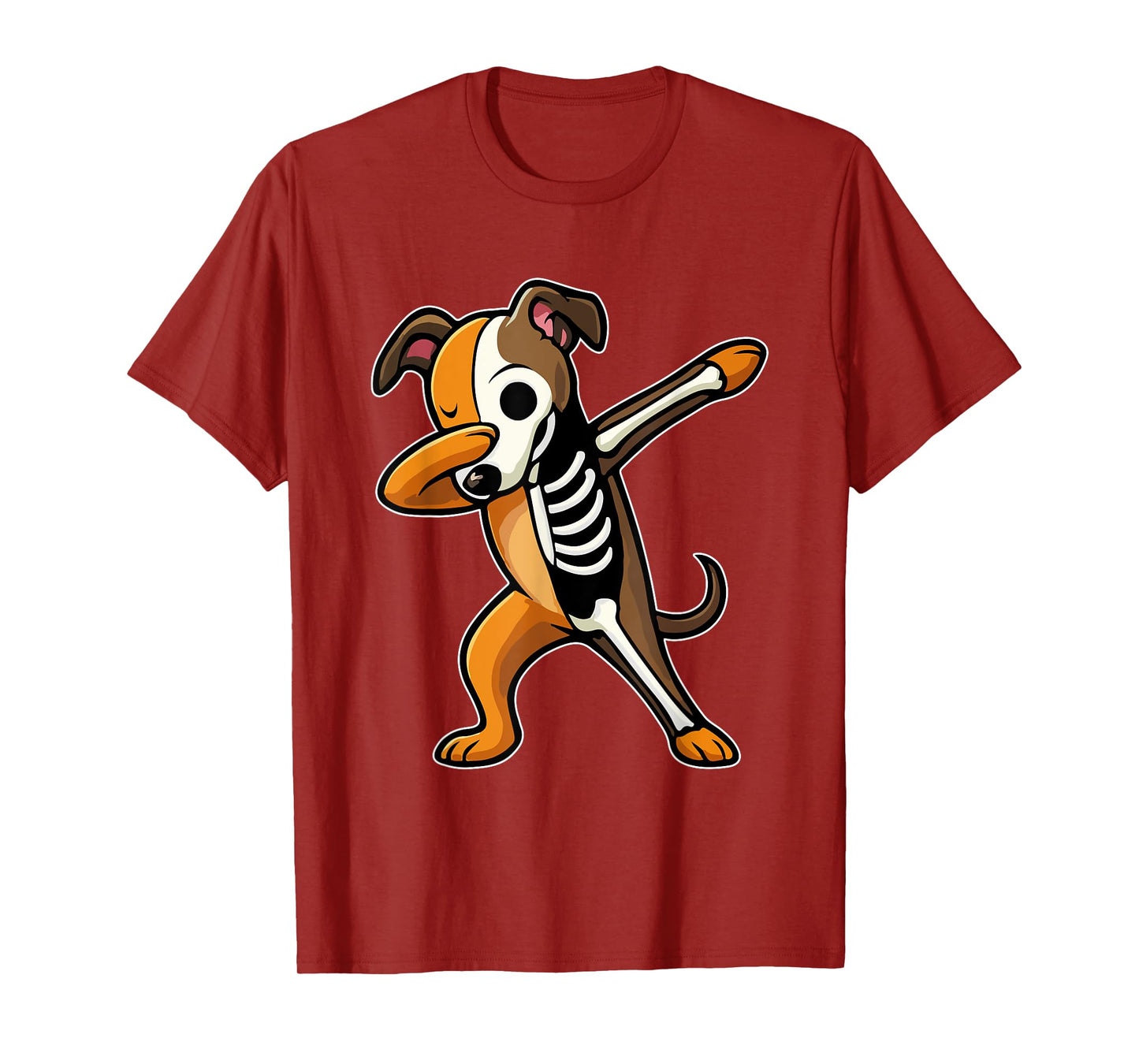 Dabbing Whippet Half Skeleton Halloween Costume Owner Lover T-Shirt