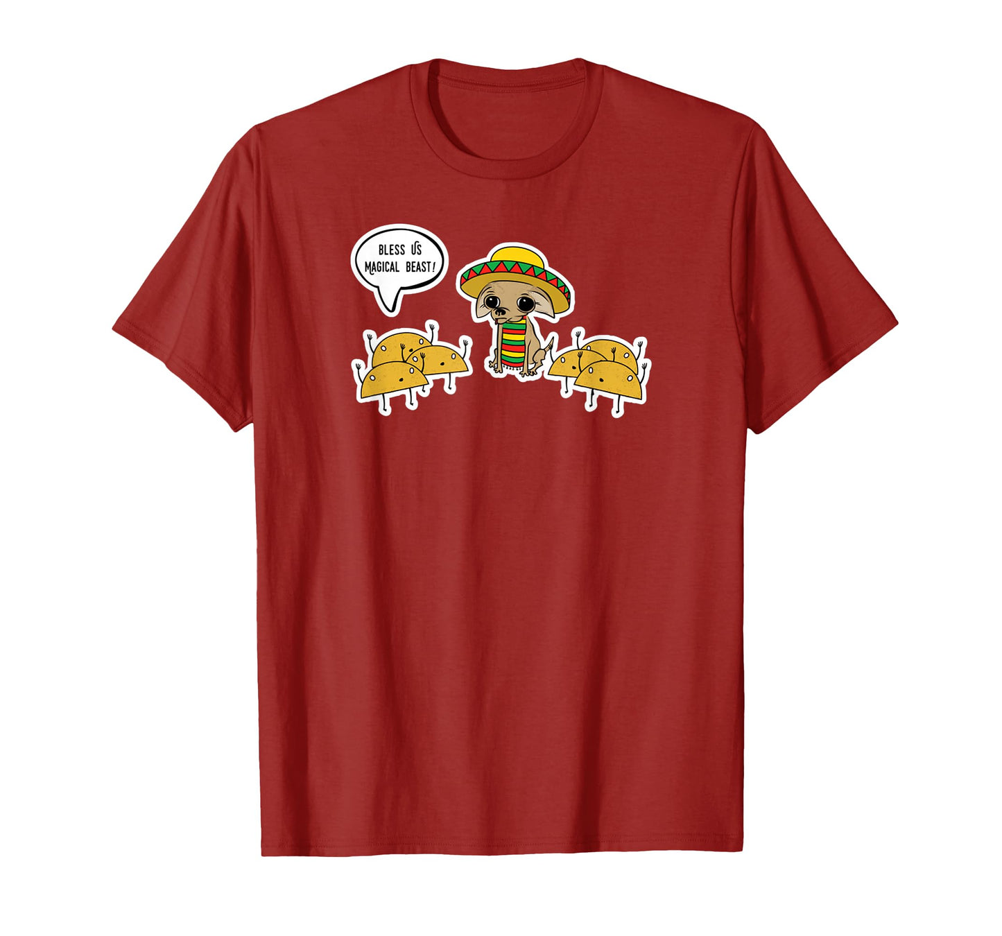 Funny Cinco De Mayo Tacos Worshipping Mexican Chihuahua T-Shirt