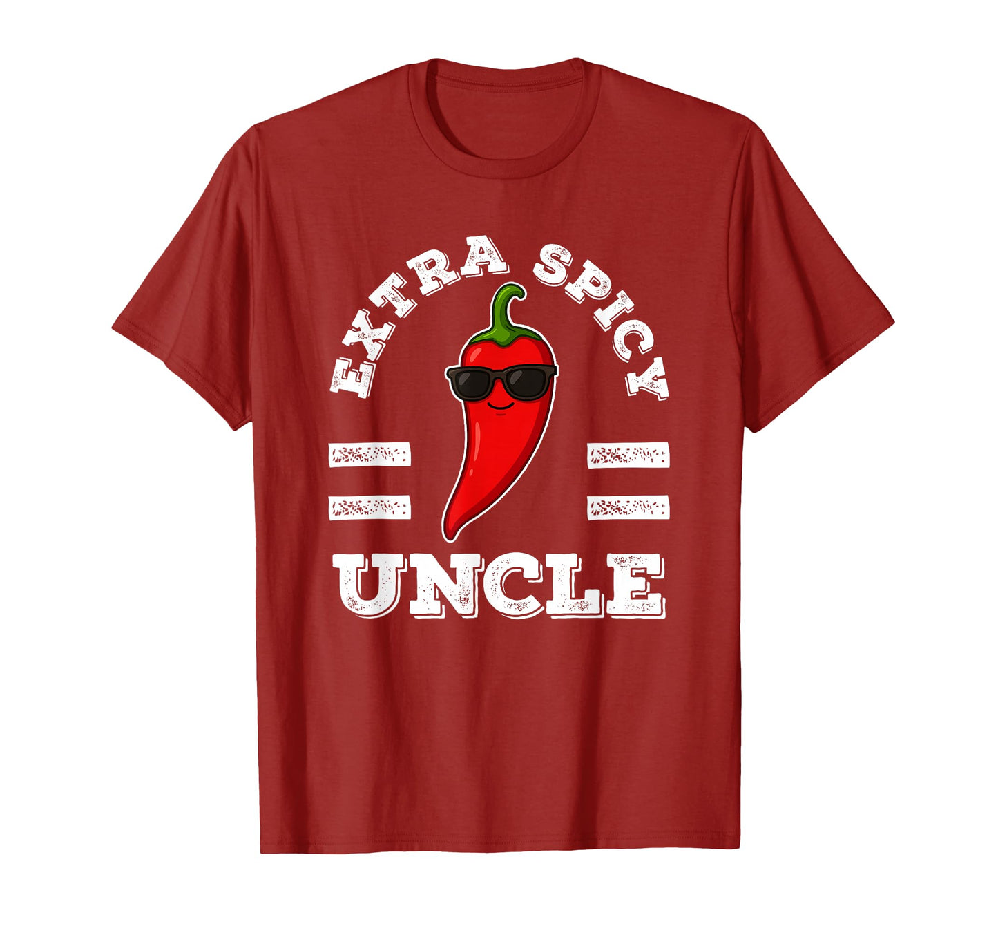 Extra Spicy Uncle for Men Foodie Humor Hot Chili Pepper Pun T-Shirt