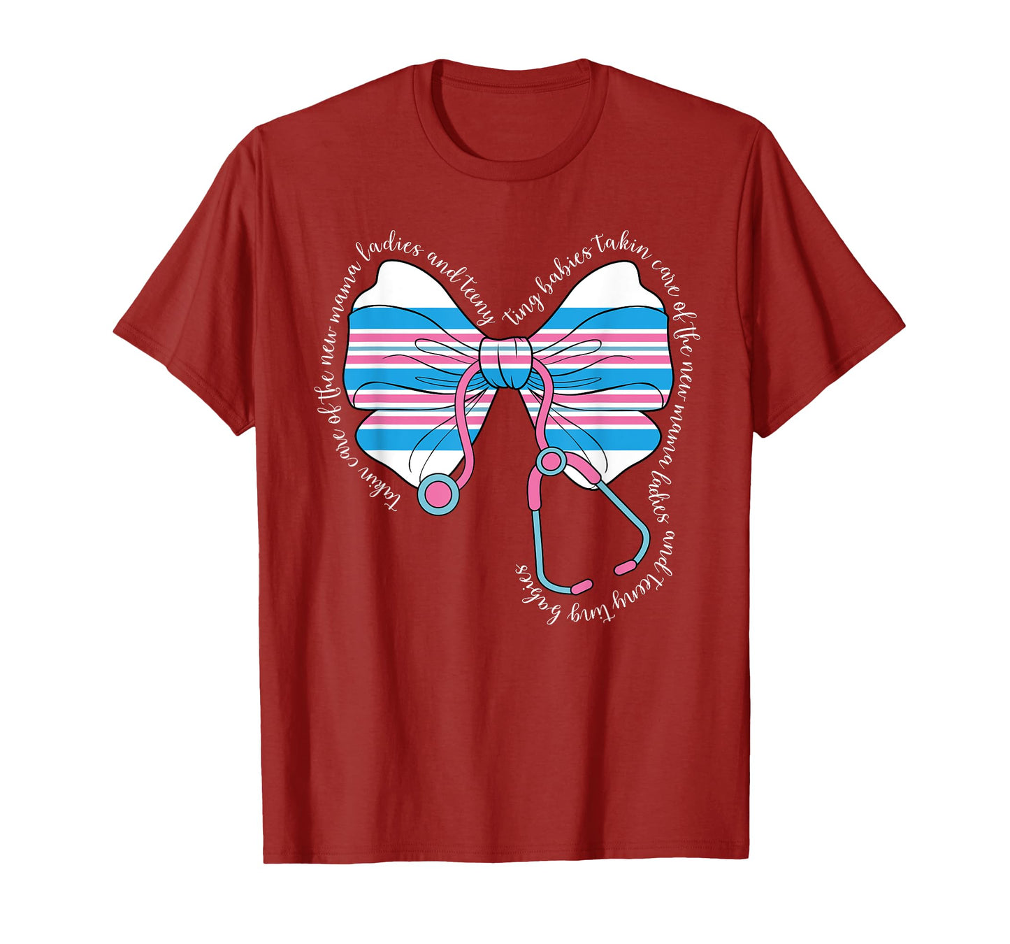 Stethoscope Coquette Bow Baby Blanket Mother Baby Nurse T-Shirt