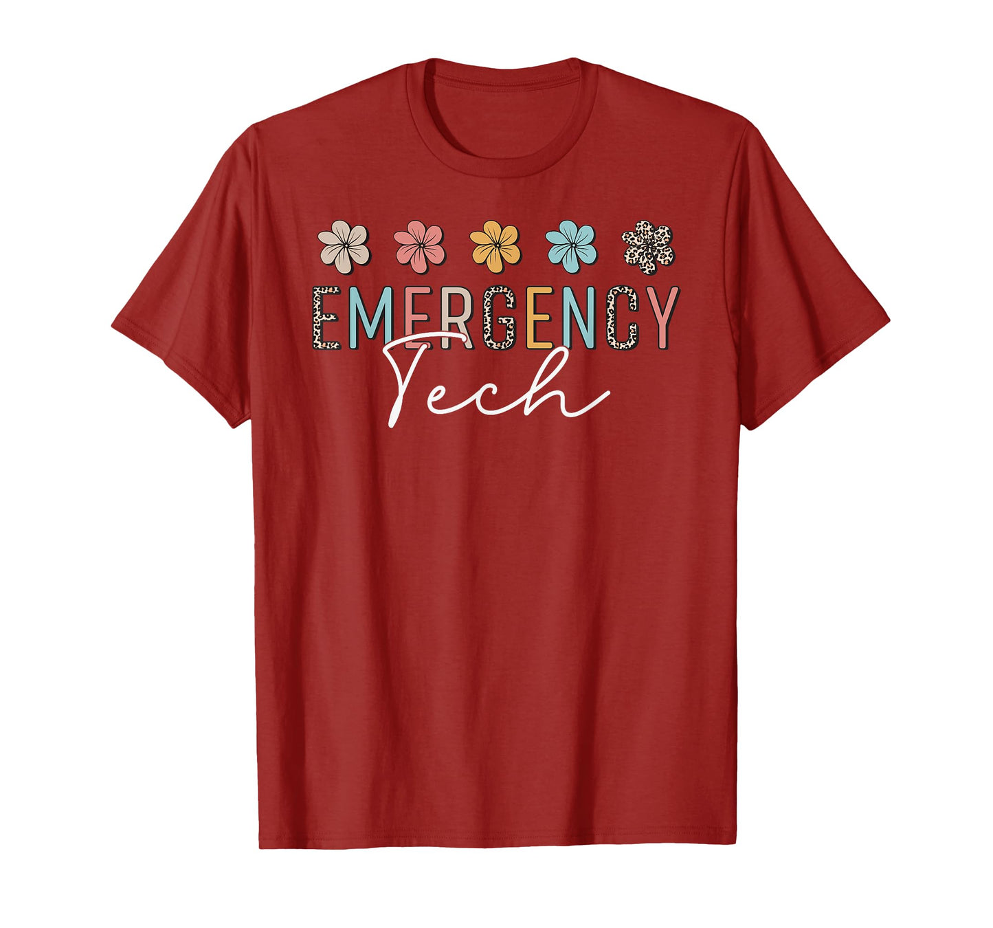 ER Tech Emergency Department Technician ED Room Floral Cute T-Shirt