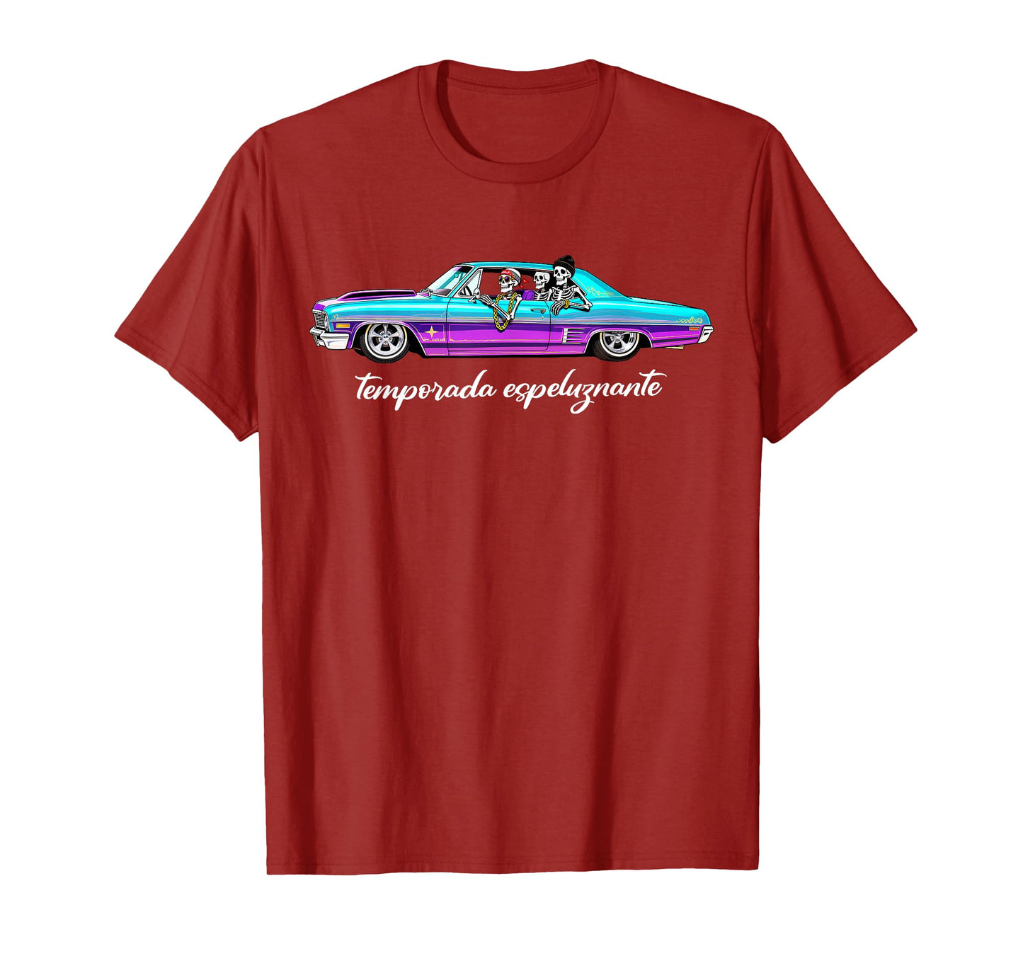 Temporada Espeluznante Spooky Season Low Rider Skeletons T-Shirt