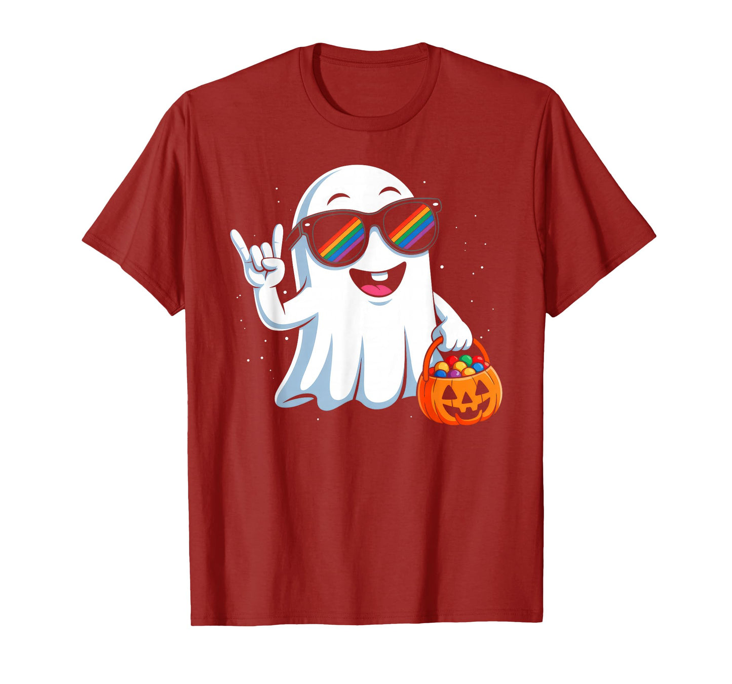 Retro Halloween Rock Ghost Pumpkin Costume Boys Girls Kids T-Shirt