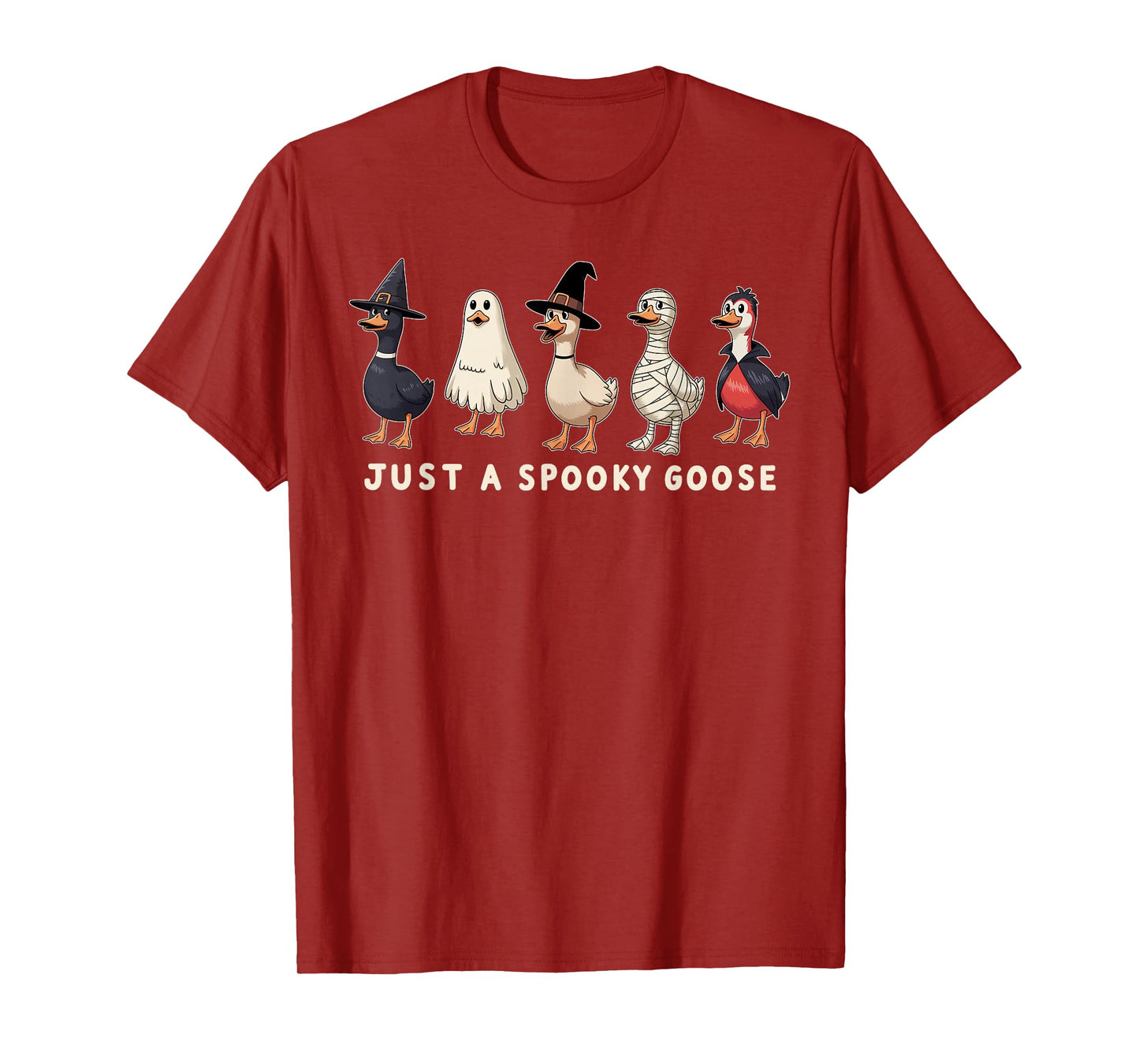 Just A Spooky Goose Halloween Silly Goose Funny Halloween T-Shirt
