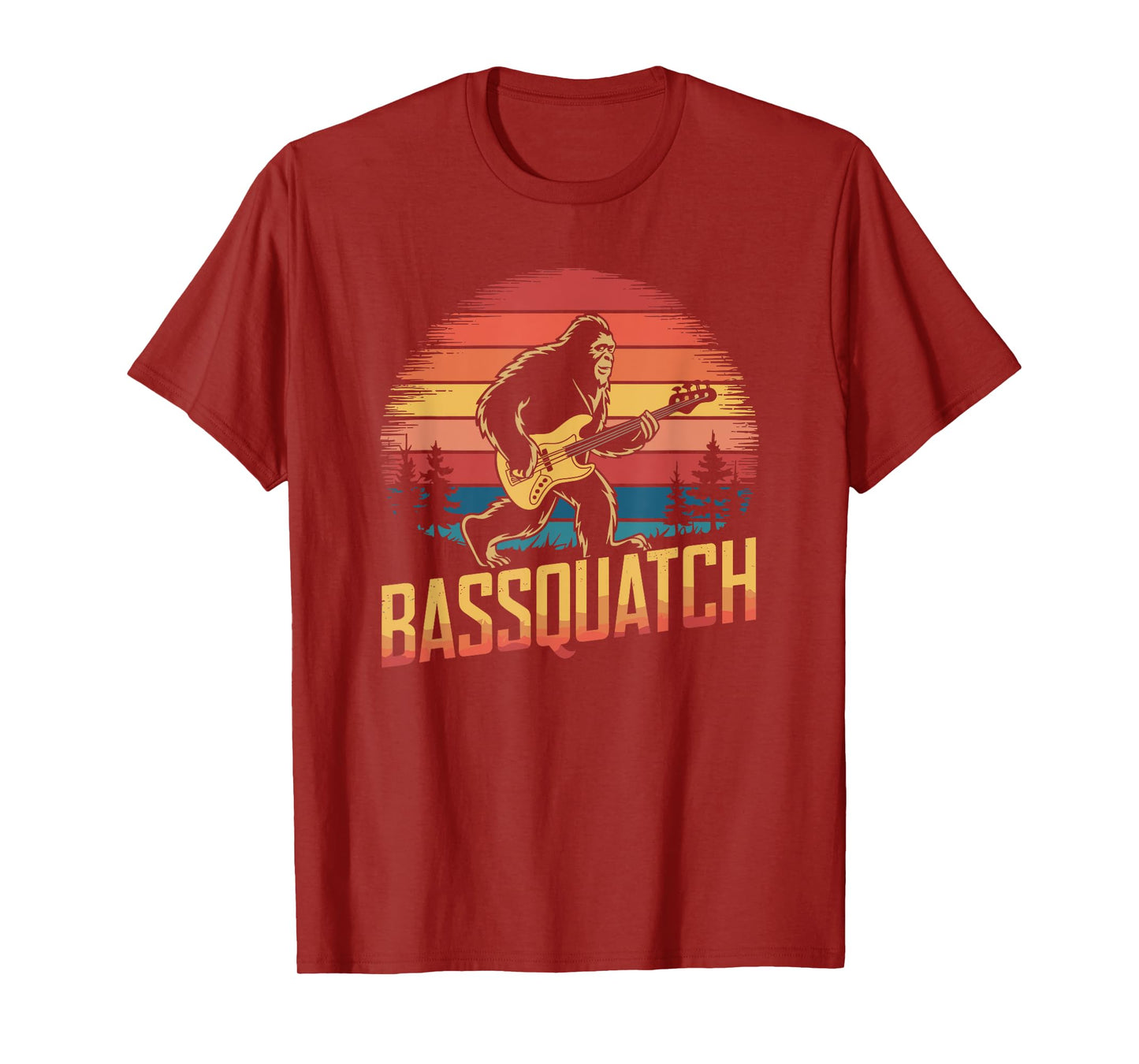 Bassquatch, Retro Bigfoot Bass Guitar Sasquatch T-Shirt