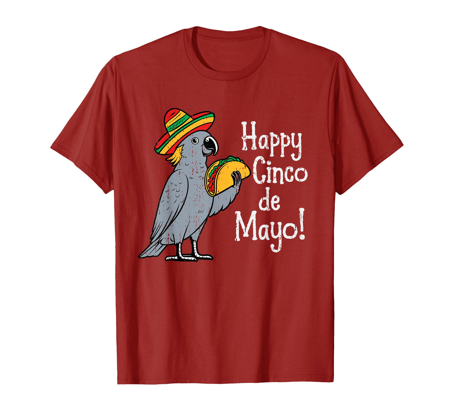 Parrot Sombrero Tacos Cinco De Mayo Mexican Fiesta Animal T-Shirt