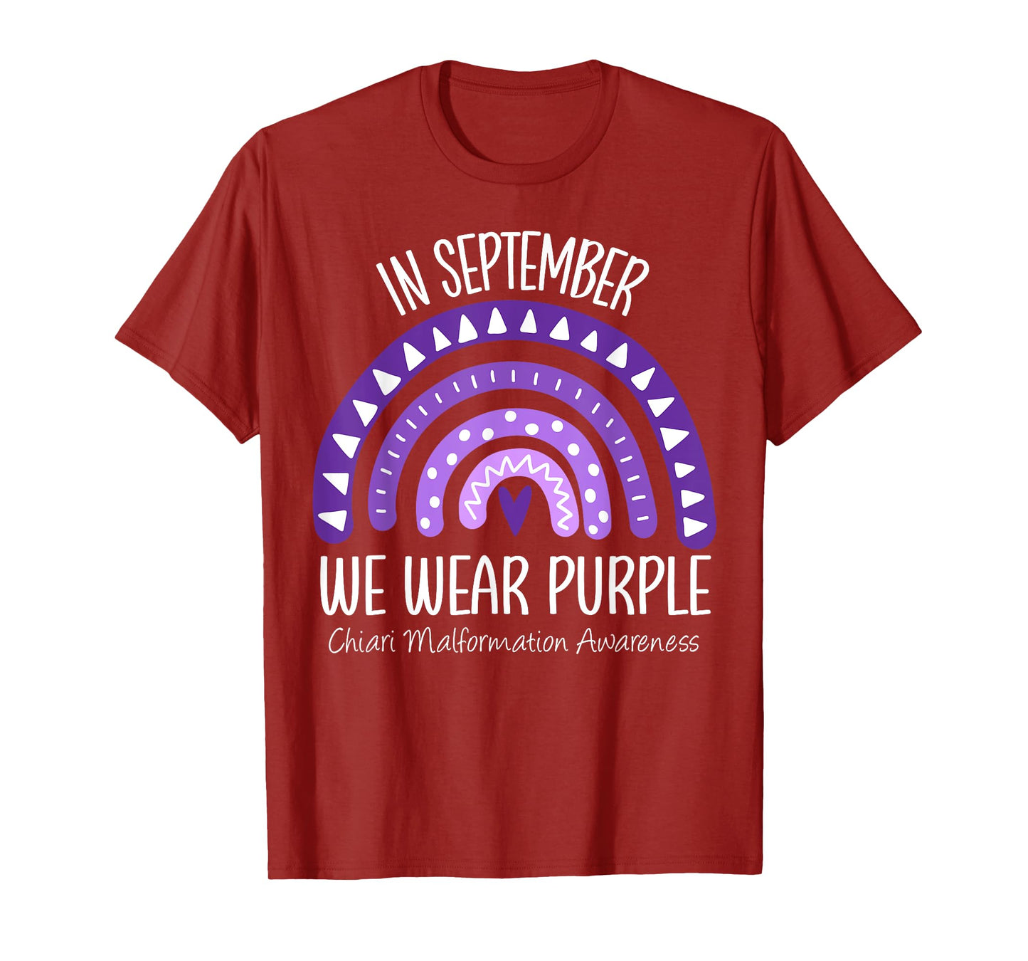 Rainbow September Wear Purple Chiari Malformation Awareness T-Shirt