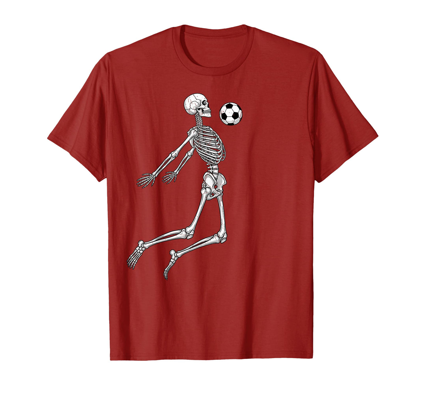 Skeleton Soccer Player Chest Ball Mid Air Sports Fan T-Shirt