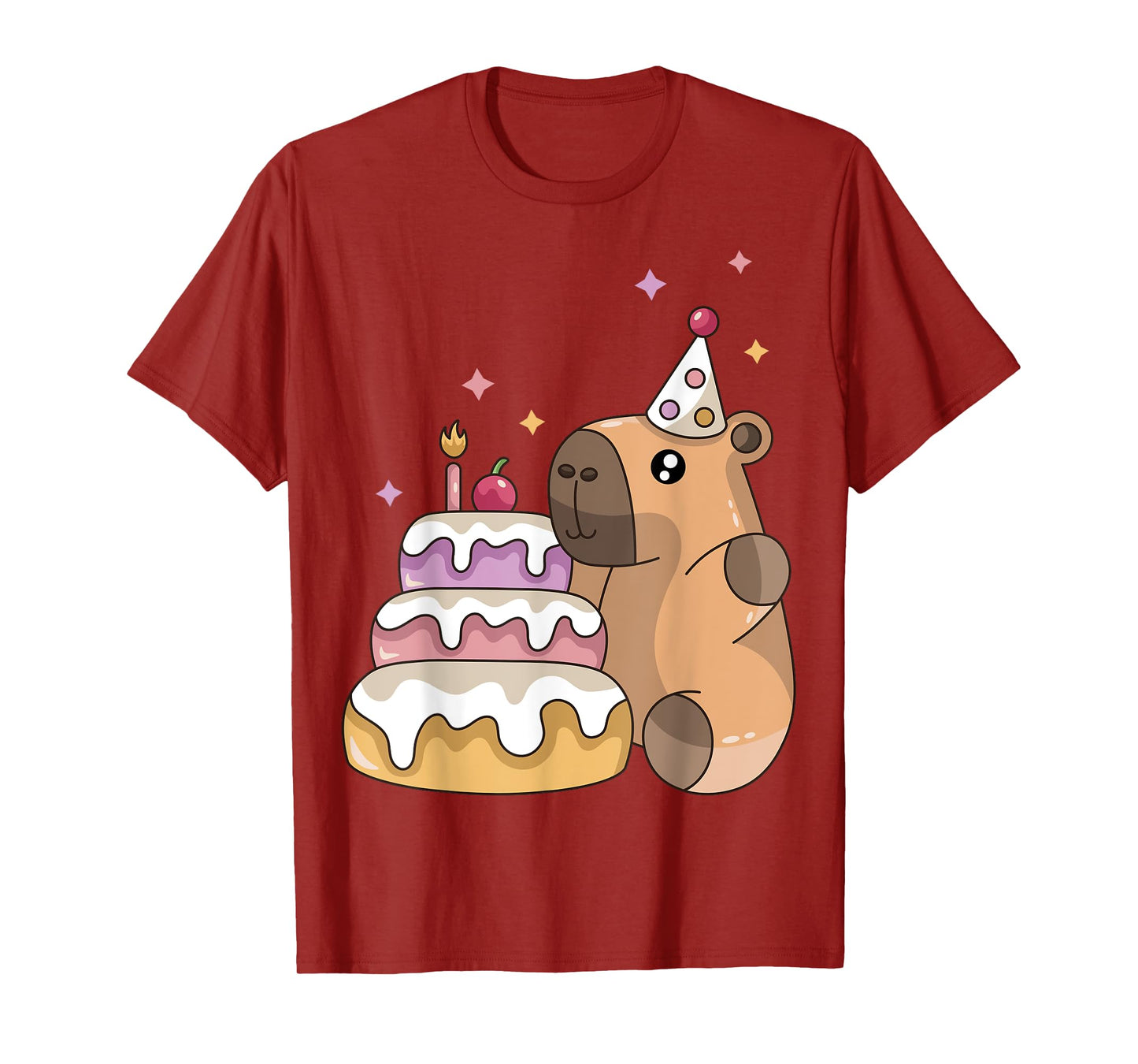 Capybara Cake Happy Birthday Animal Rodent Boy Girl Kid T-Shirt