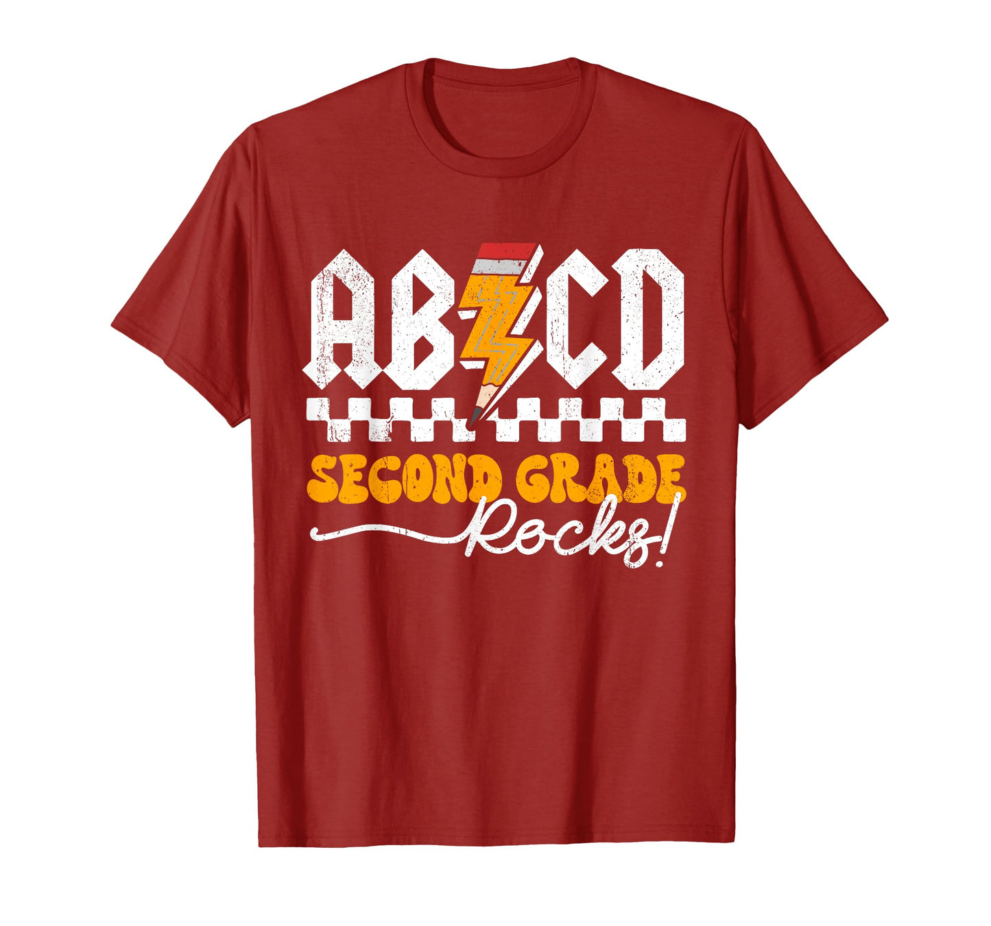 AB CD Second Grade Rocks 2nd Grader Teacher Boys Girls Kids T-Shirt