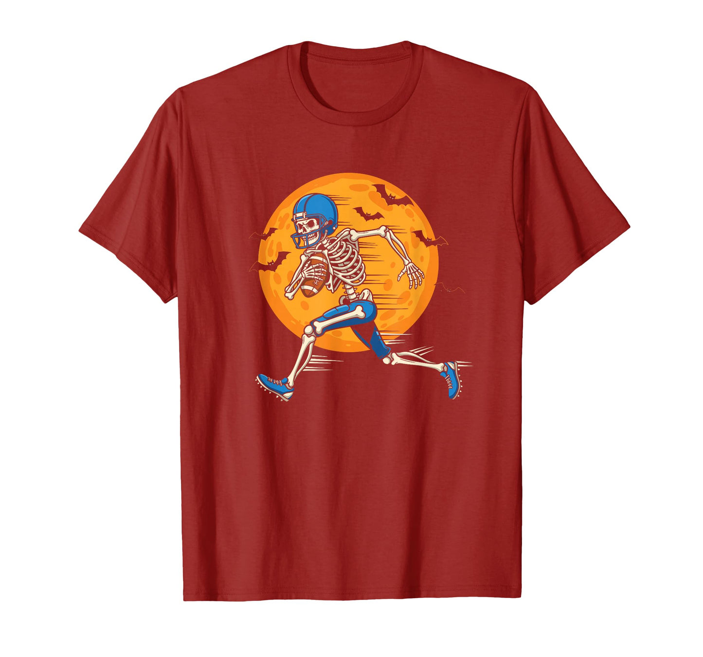 Skeleton Football Player Spooky Halloween Sports Outfit T-Shirt