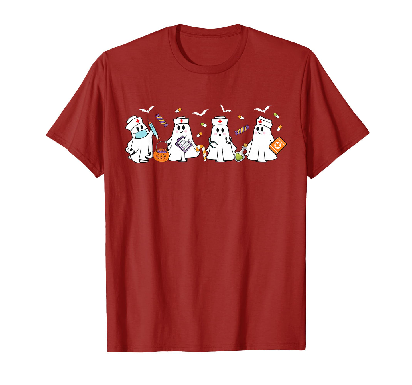 Funny Ghost Nurses Halloween Healthcare Worker Nurse T-Shirt