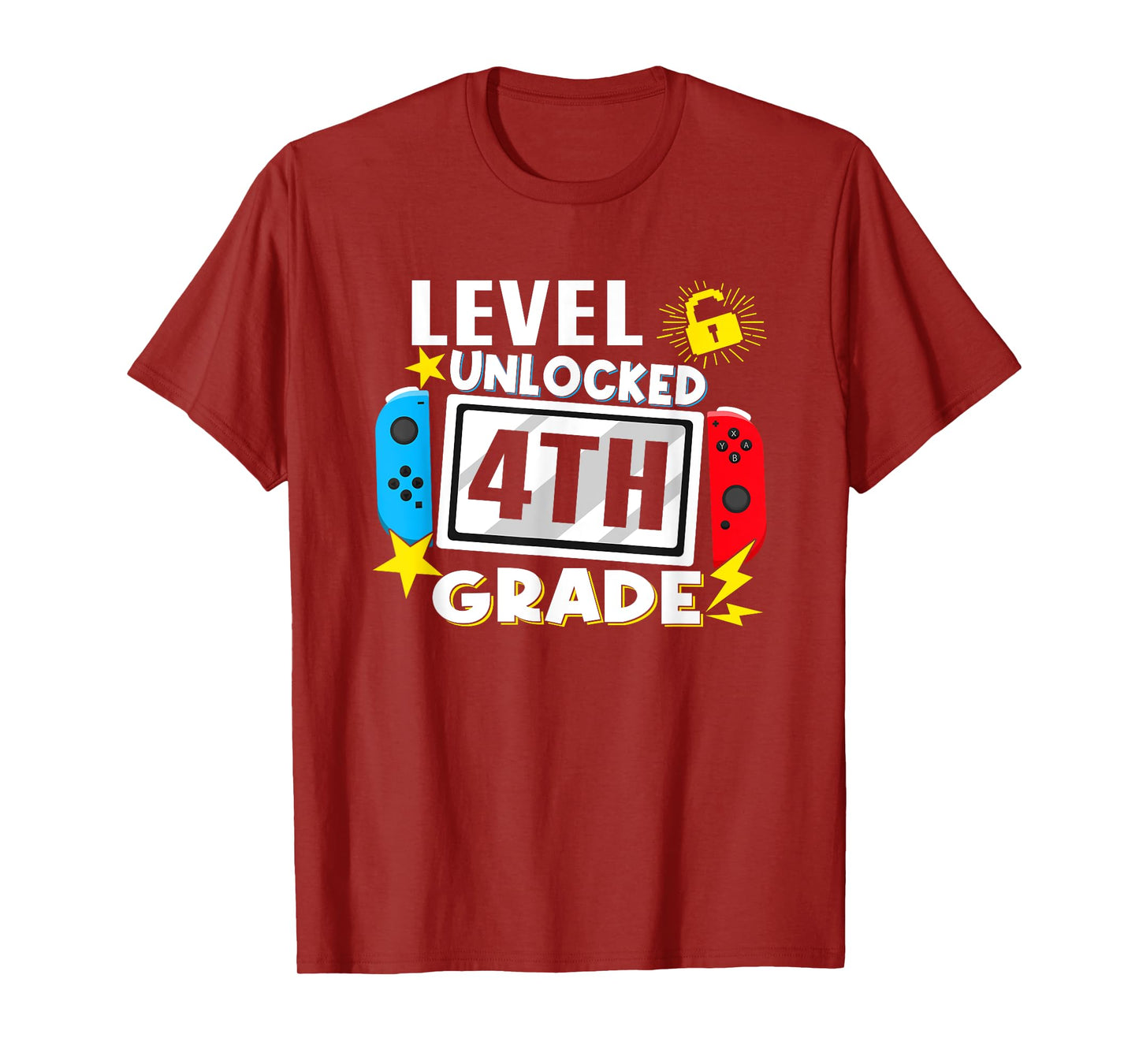 First Day Of 4th Grade Level Unlocked Game Back To School T-Shirt