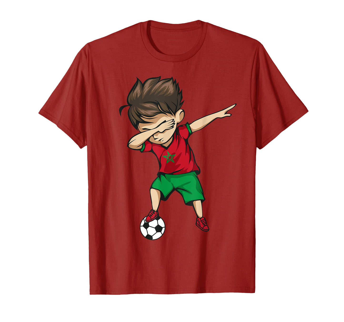 Dabbing Soccer Boy Morocco Jersey Shirt - Moroccan Football