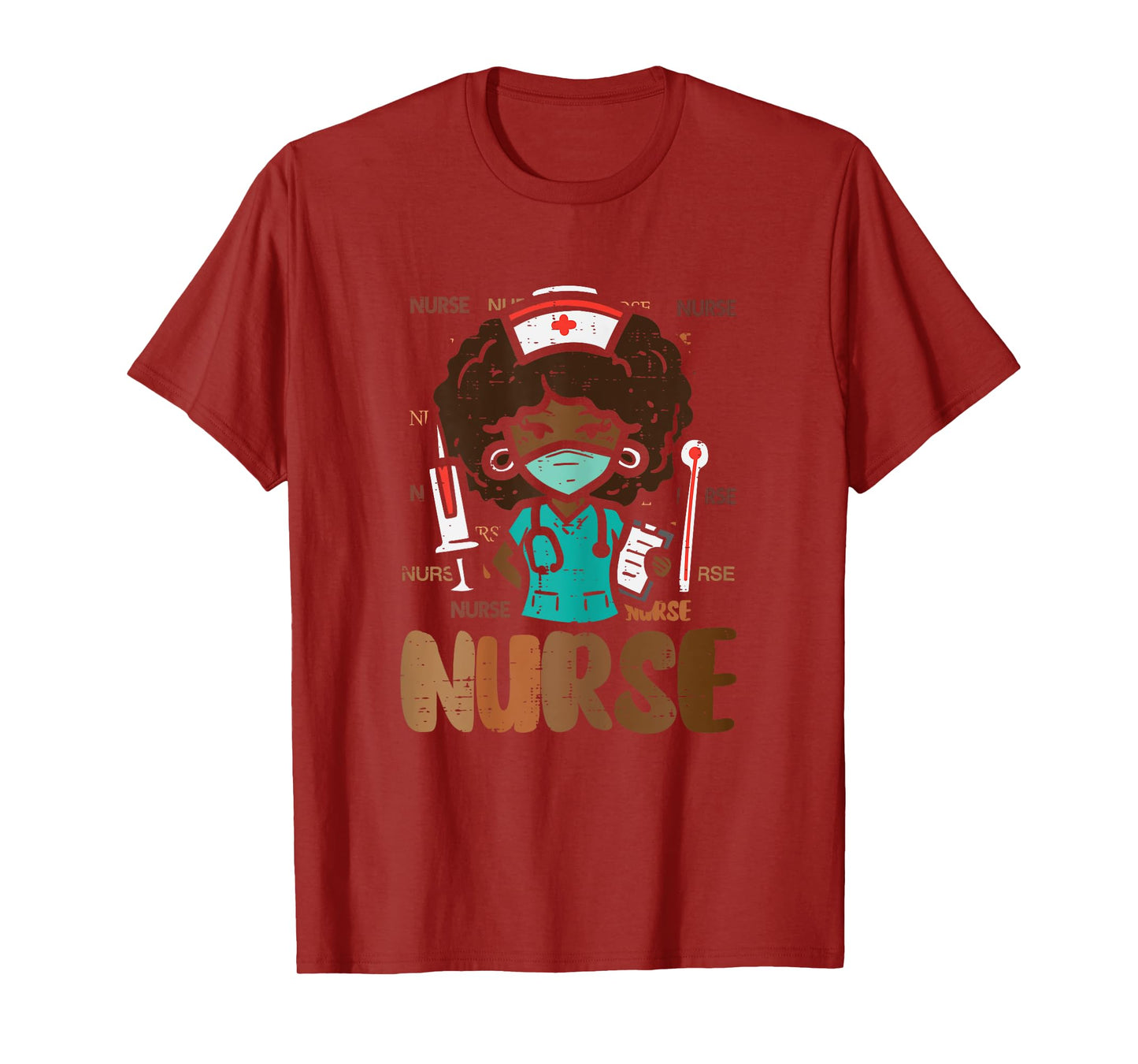 Black History Afro Nurse African Nursing Scrub Top Women T-Shirt