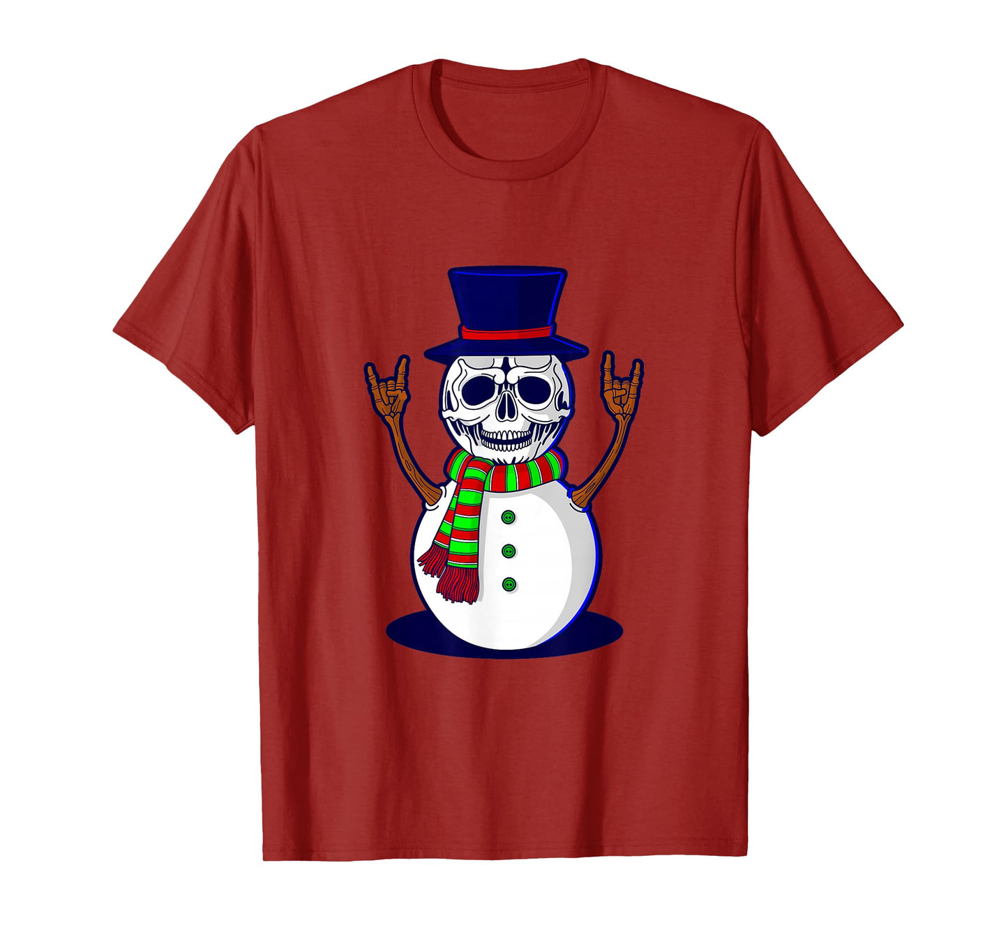 Gothic Christmas Skeleton Snowman gothmas spookmas Skull T-Shirt