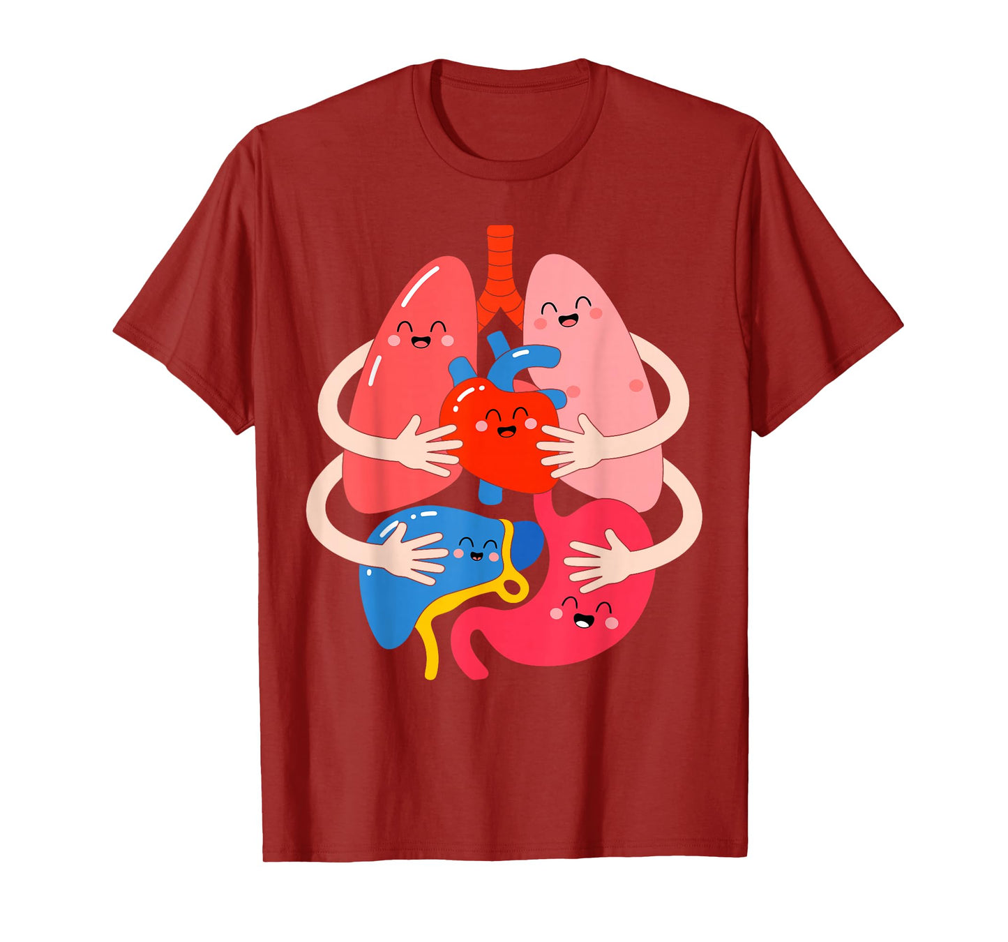Hugging Anatomy Organs Cute Funny Medical Costume Gifts T-Shirt