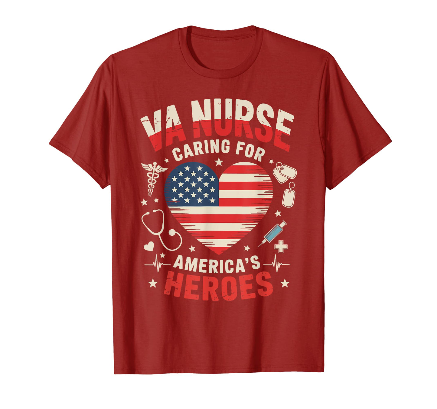 VA Nurse For Women Work Patriotic 4th of July Memorial Day T-Shirt