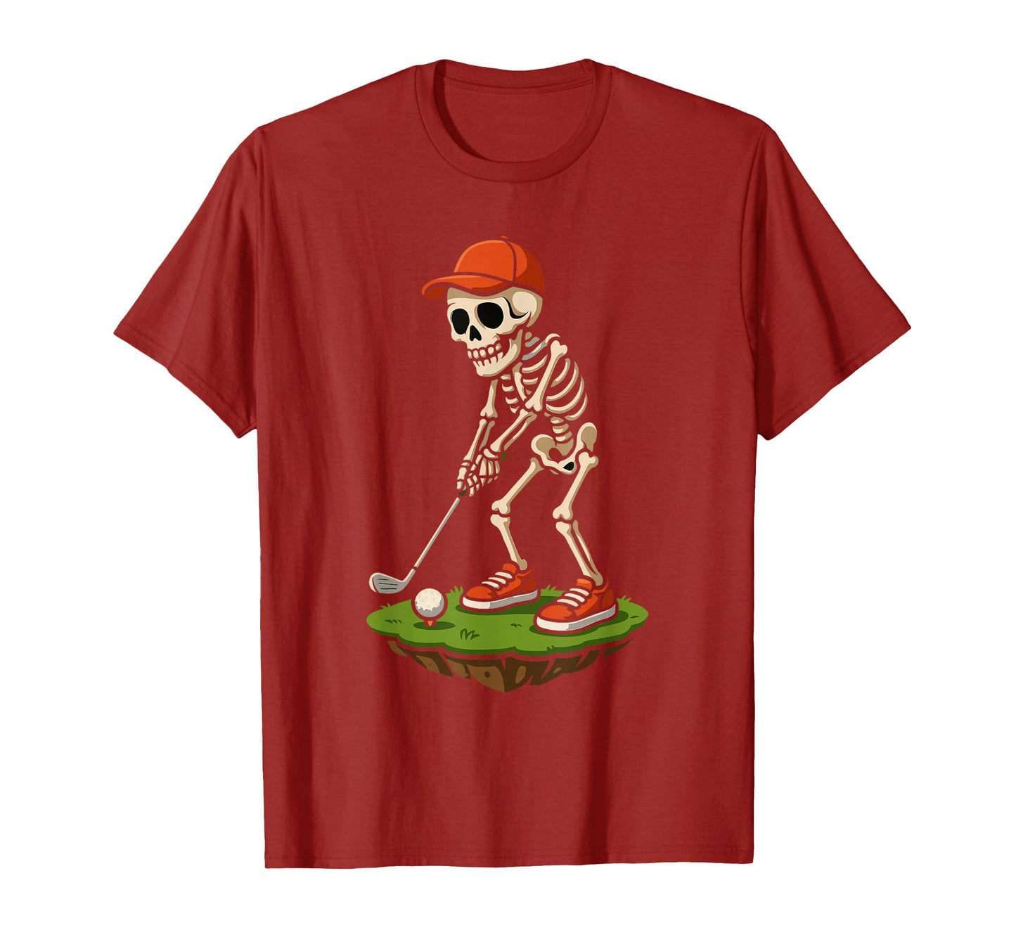 Skeleton Golf Halloween Golfer Player Golfing Sport Men Boys T-Shirt