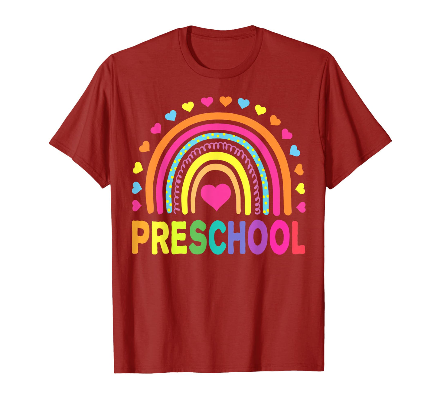 Preschool Rainbow Girls Boys Kids Teacher Back To School T-Shirt