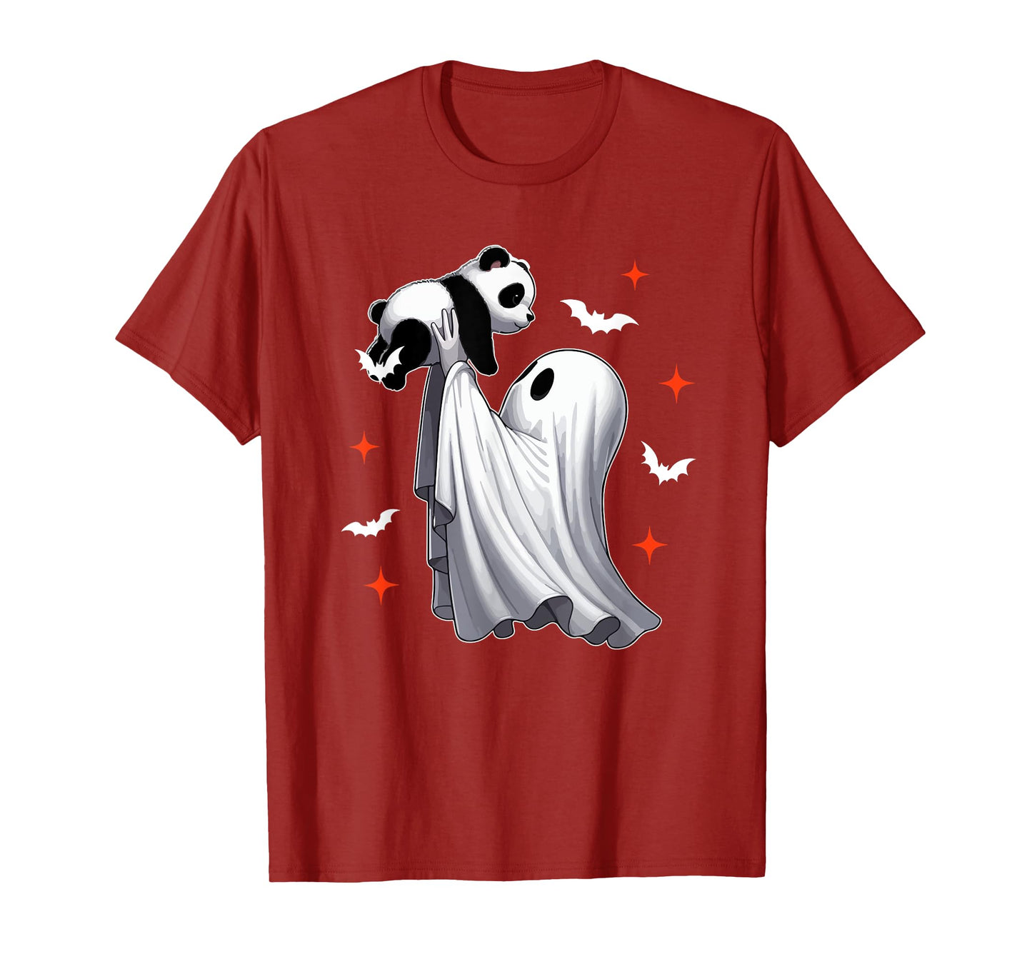 Boo Ghost Hunging Panda Halloween Animal Lover Kids Family T-Shirt